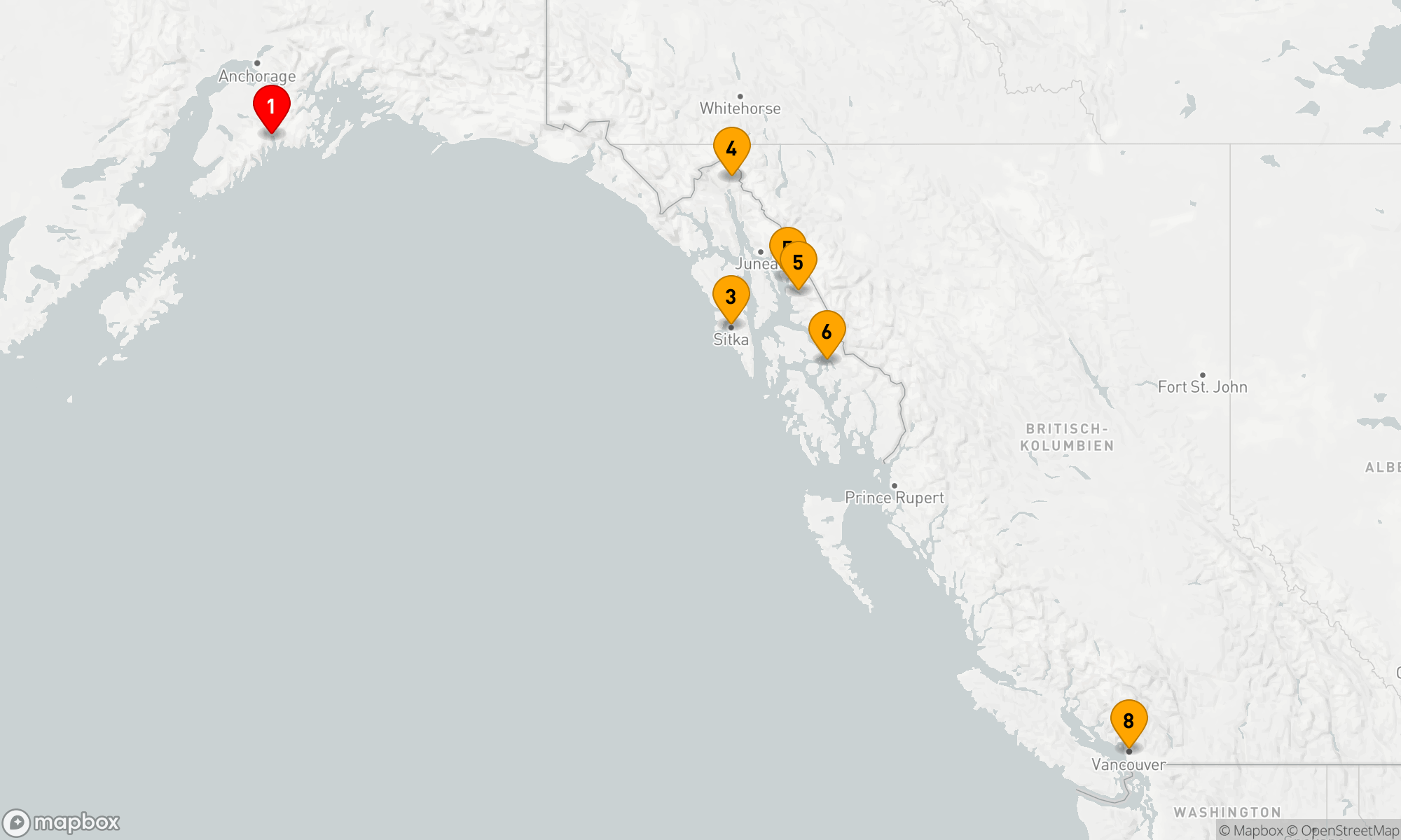 Route 7 Nächte - Alaskas Naturwunder und kulturelle Entdeckungen