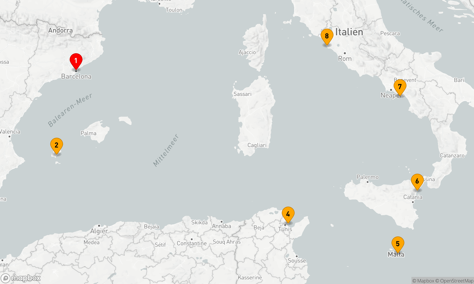 Route 7 Nächte - Mediterranes Erbe: Entlang der Küstenkultur