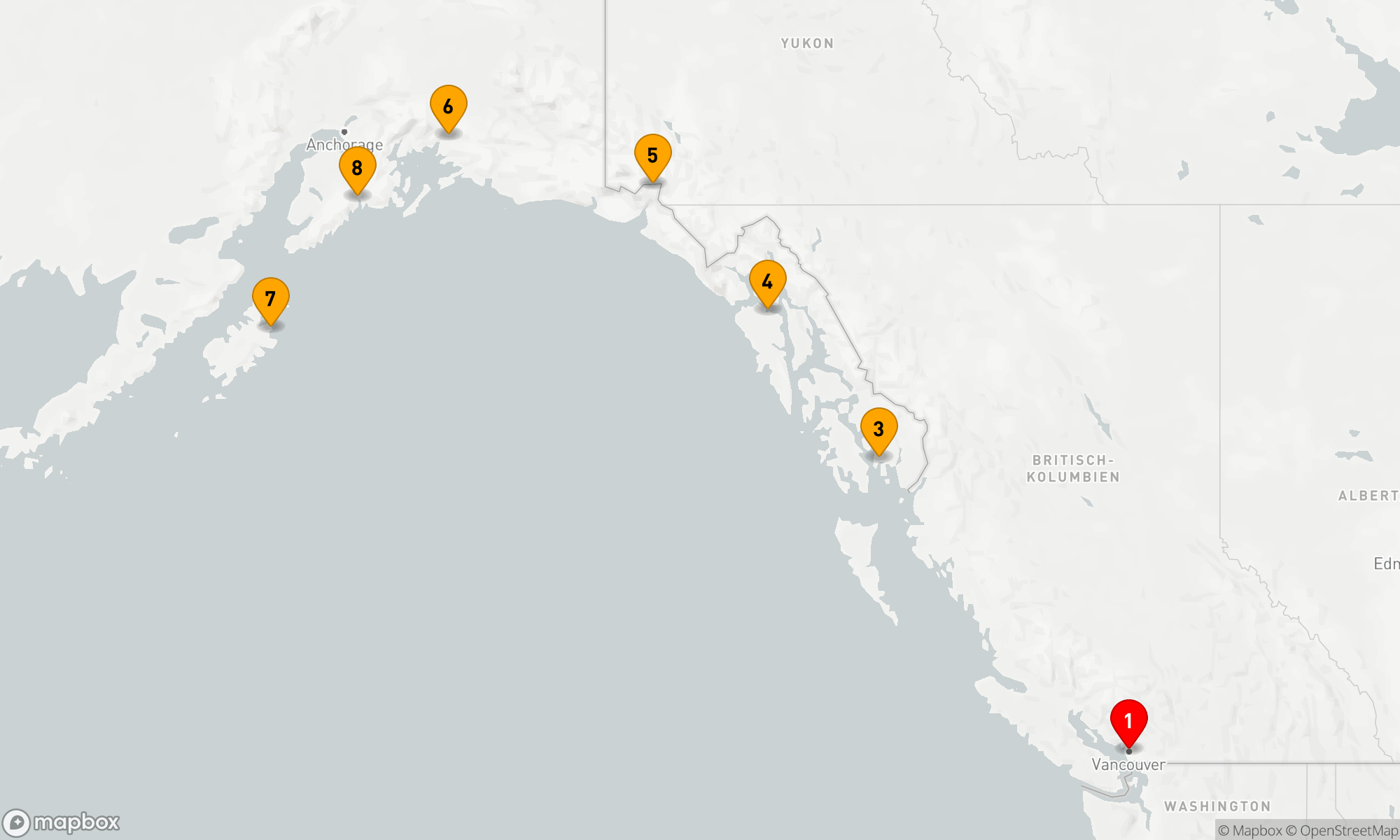 Route 7 Nächte - Alaskas Küstenwunder: Eine majestätische Reise