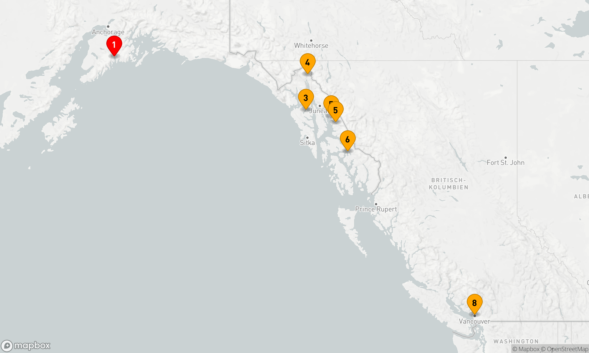 Route 7 Nächte - Wilde Horizonte Alaskas: Von Gletschern zu Küstenjuwelen