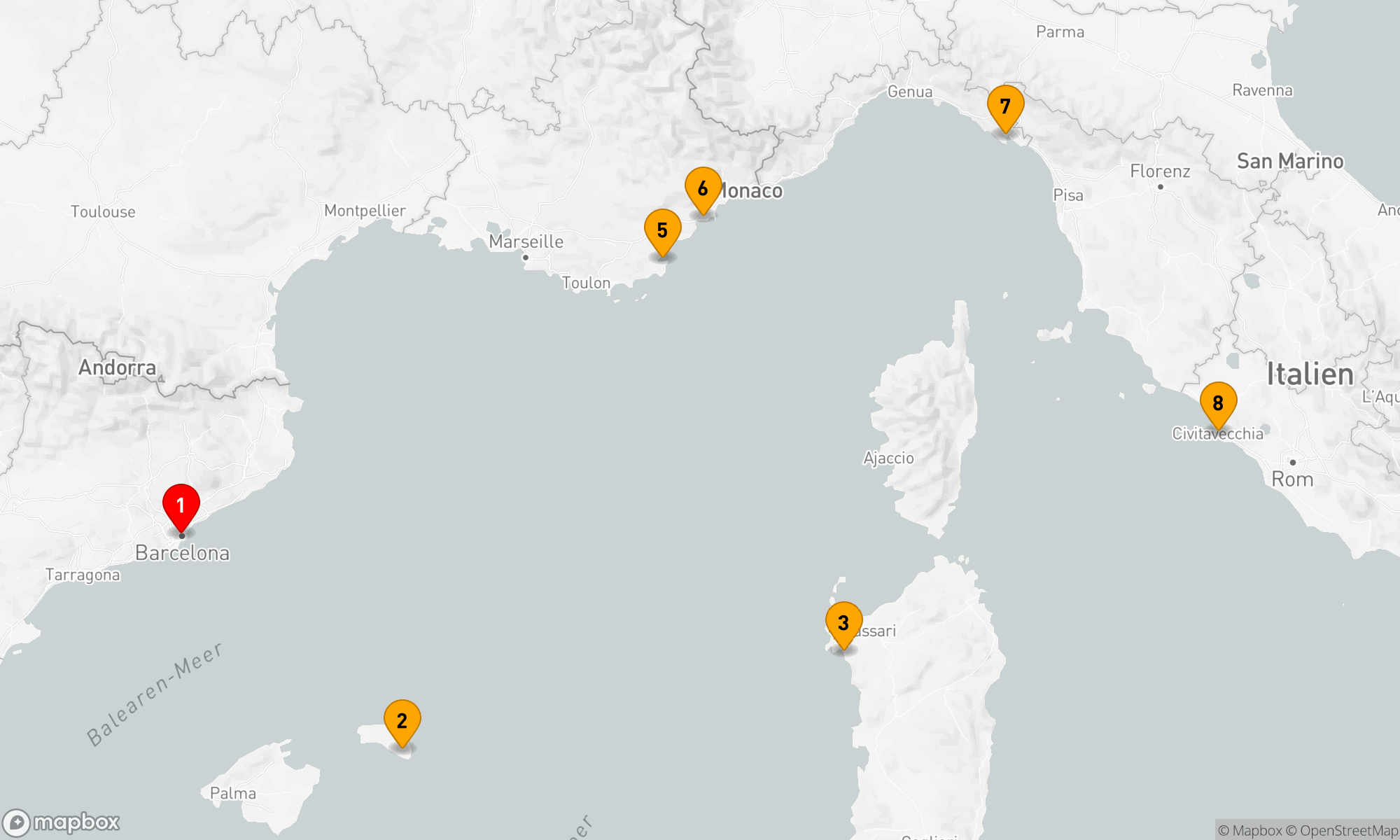 Route 7 Nächte - Mediterrane Eleganz: Von Katalonien bis zur Ewigen Stadt
