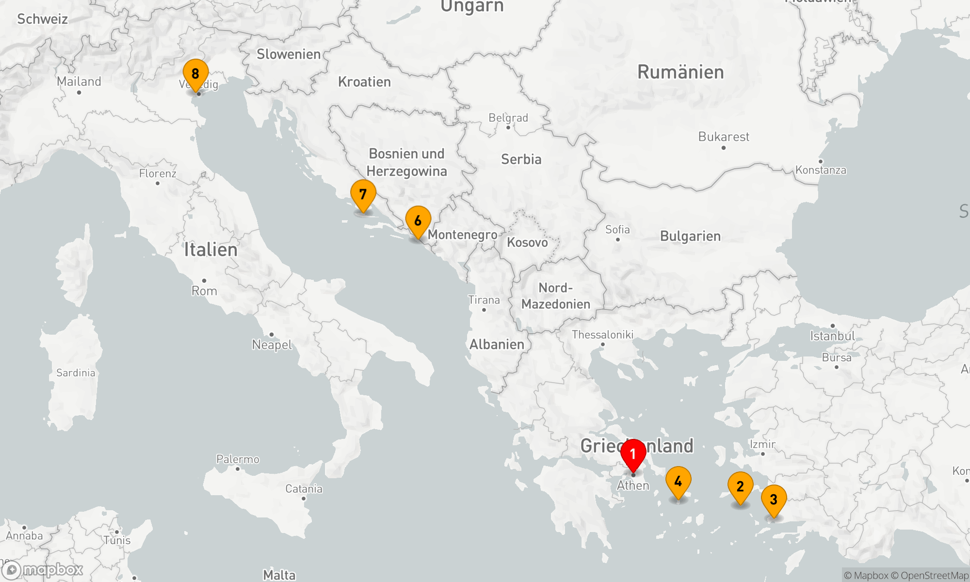 Route 7 Nächte - Mediterrane Entdeckungsreise von der Ägäis zur Adria