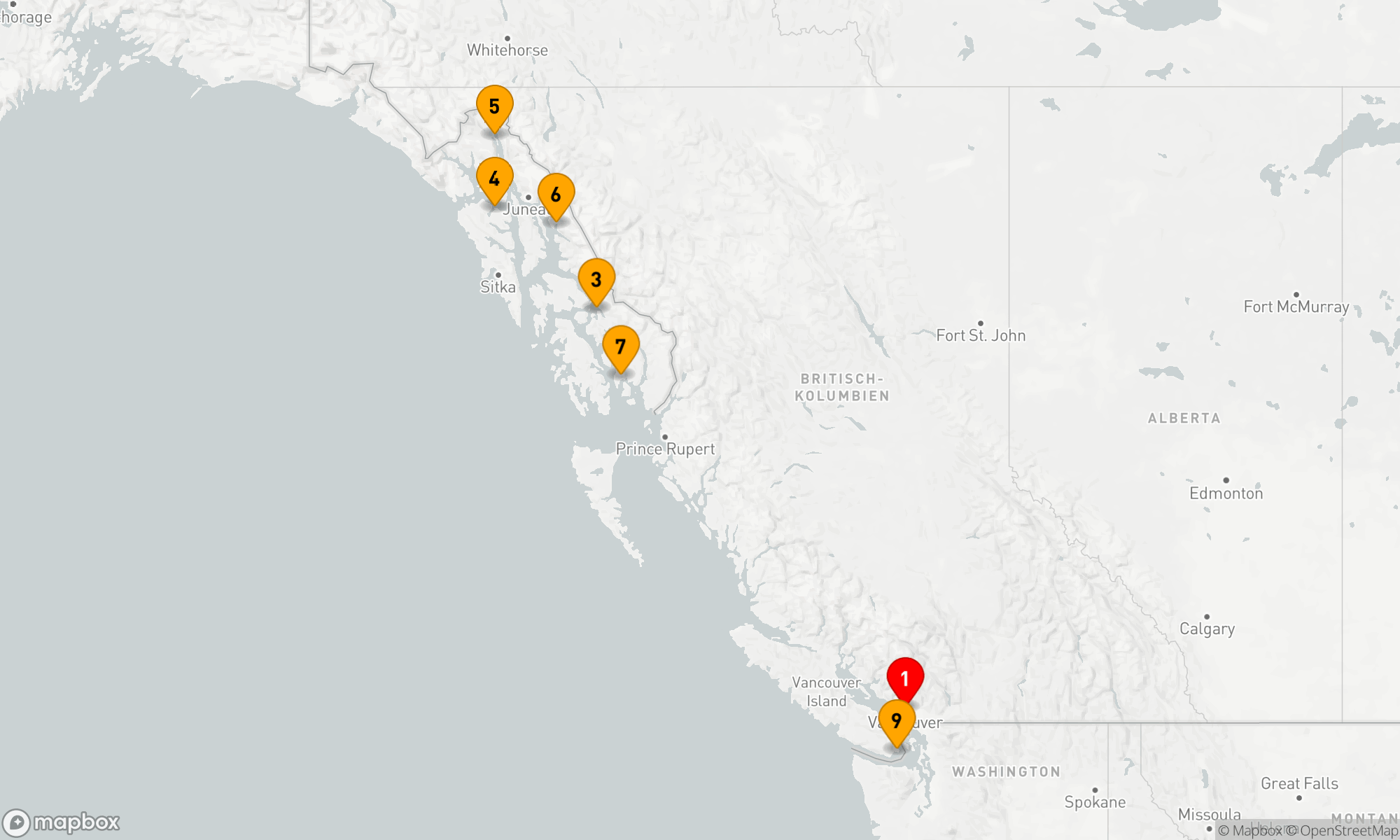 Route 9 Nächte - Geheimnisse der Pazifikküste erkunden
