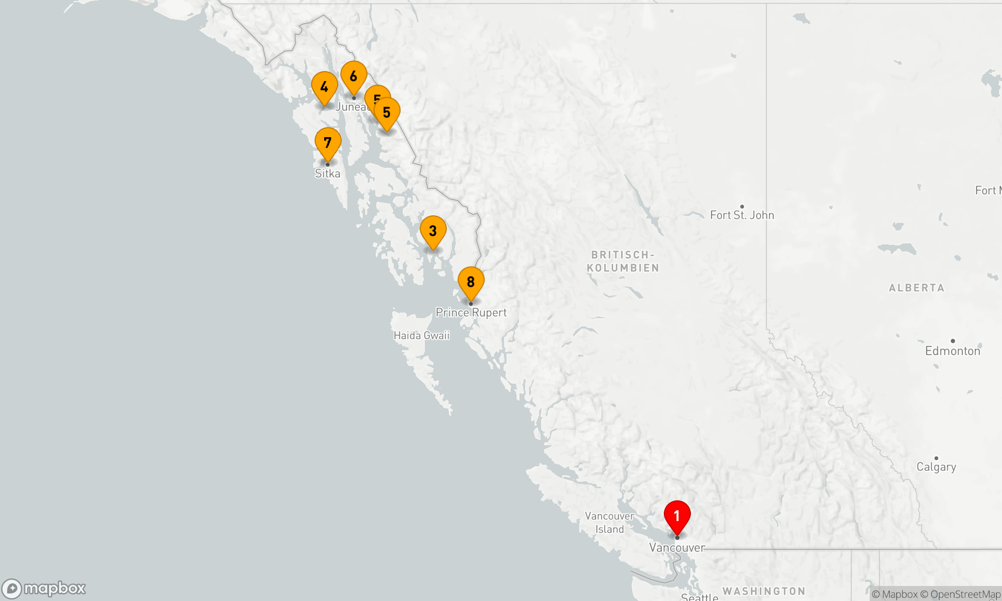 Route 9 Nächte - Pazifische Entdeckungsreise: Küstenschätze und Fjorde