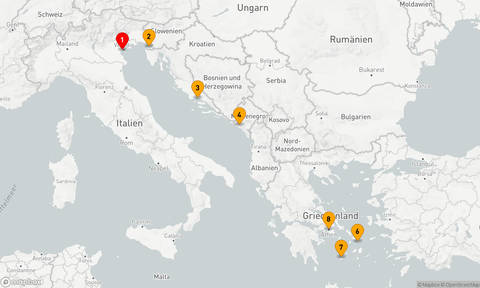 Route 7 Nächte - Mediterrane Entdeckungen: Von der Adria zur Ägäis