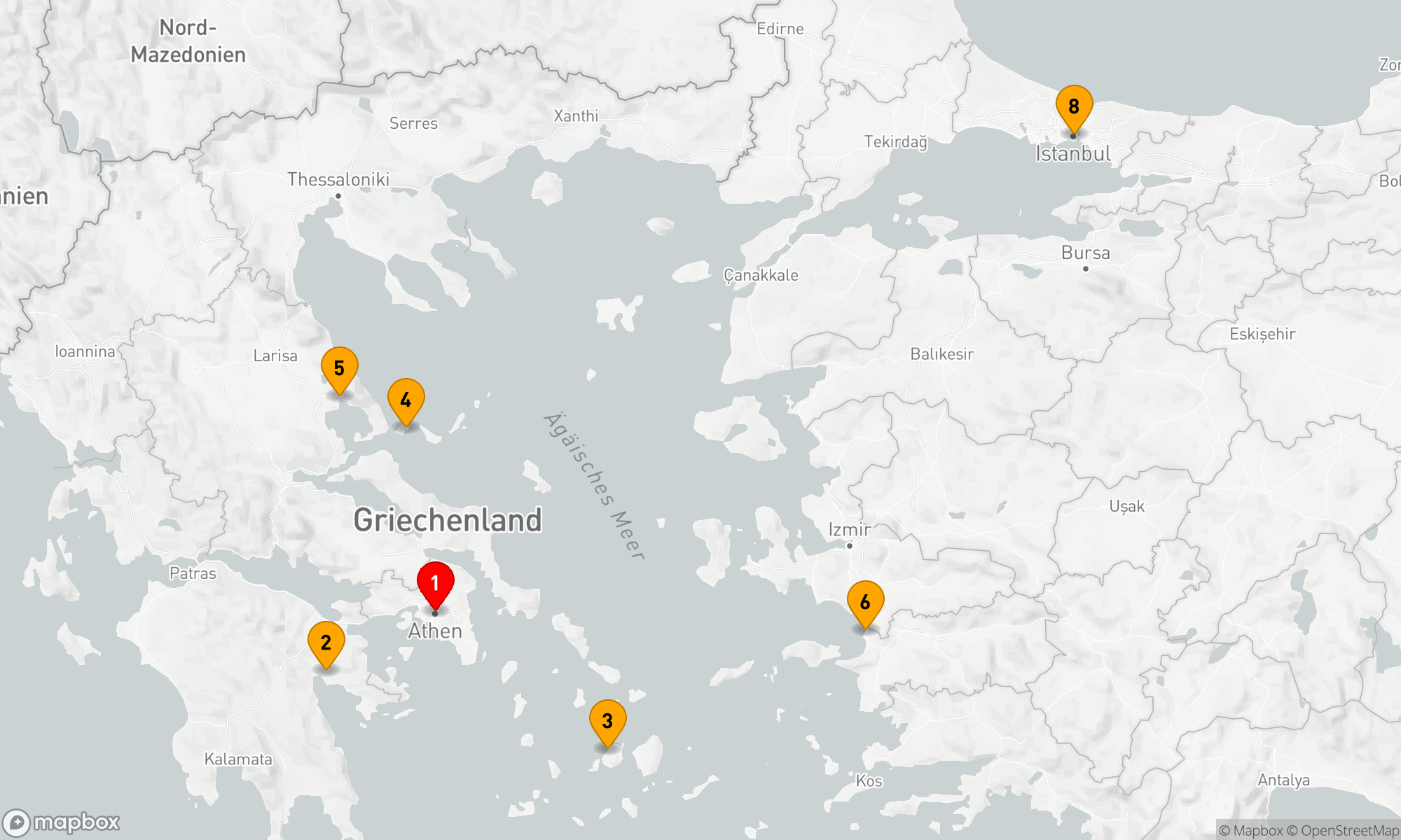 Route 7 Nächte - Ägäische Entdeckungsreise von Athen nach Istanbul