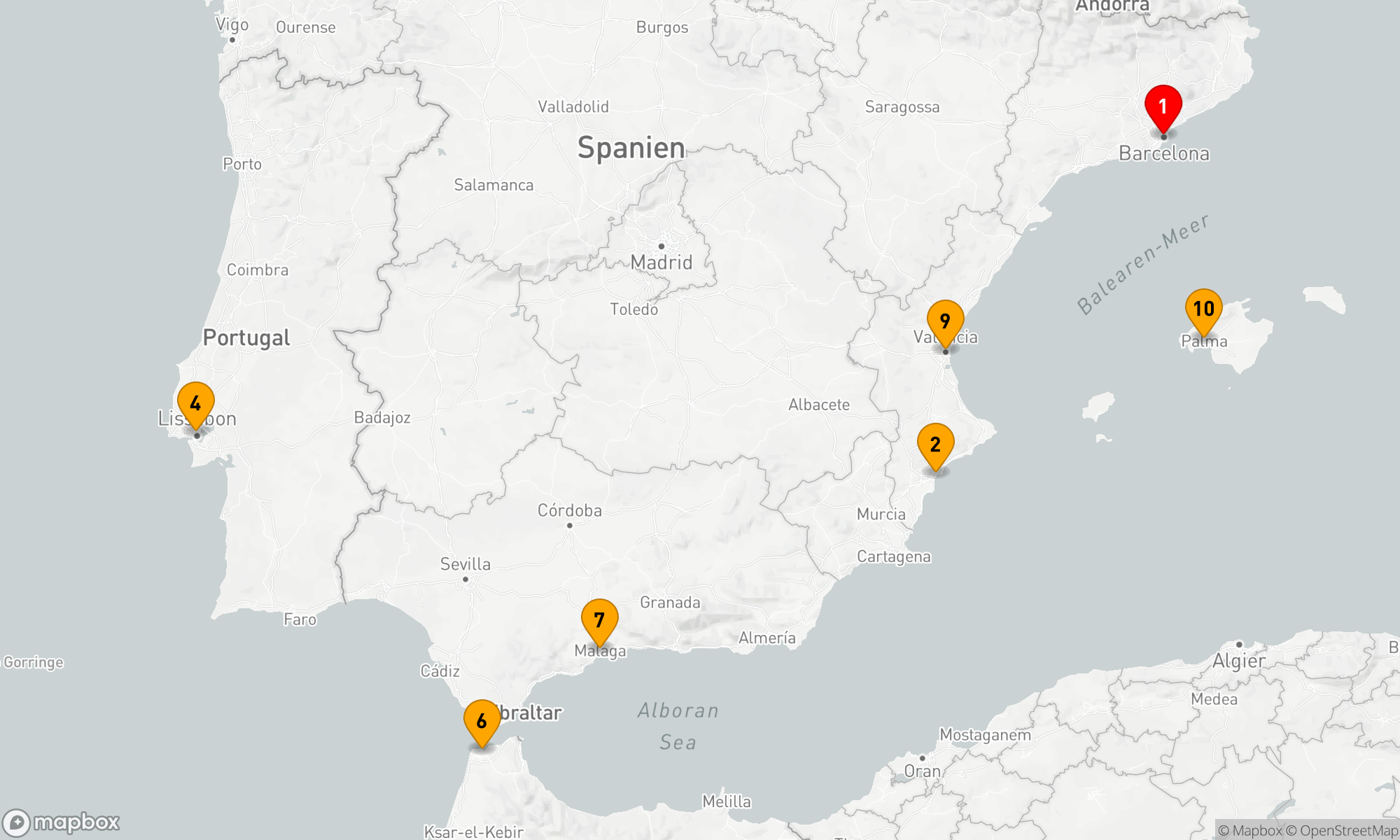 Route 10 Nächte - Mittelmeer-Traumreise ab Barcelona