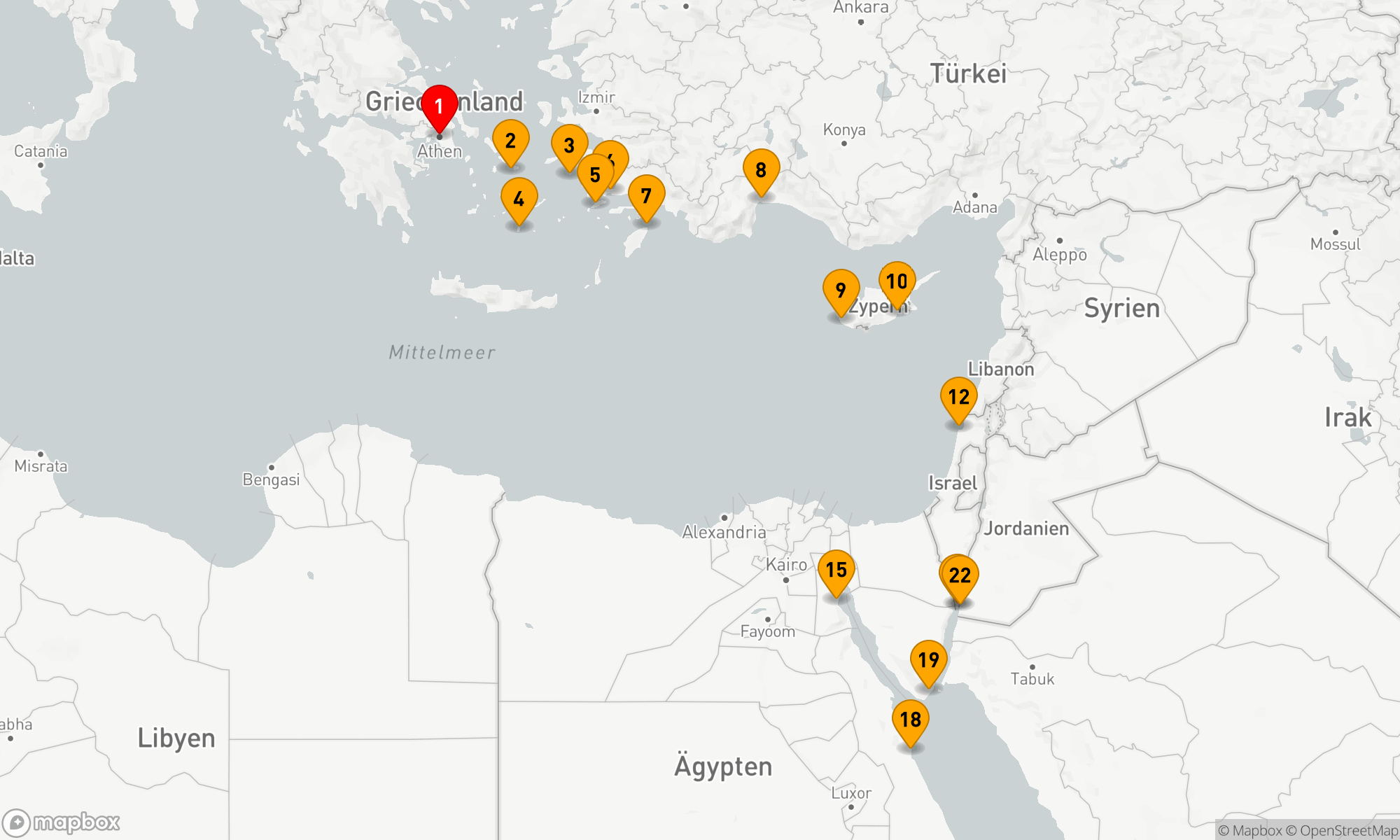 Route 21 Nächte - Entdecken Sie die Wunder des Mittelmeeres und des Roten Meeres