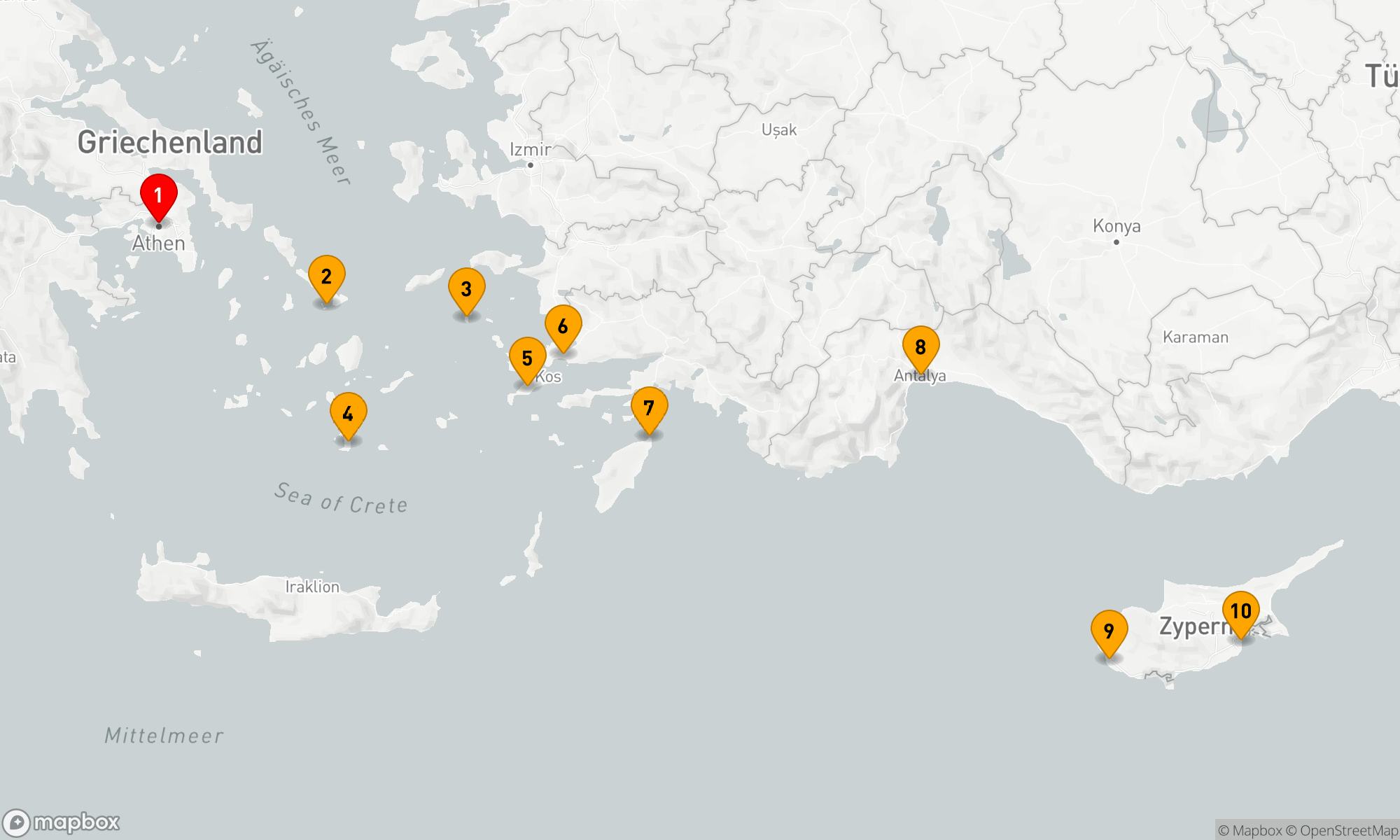 Route 10 Nächte - Eine Reise von Griechenland nach Zypern