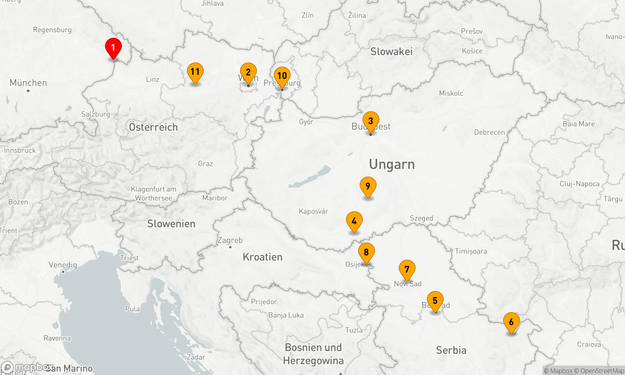 Route 11 Nächte - Spektakuläre Donau-Katarakte
