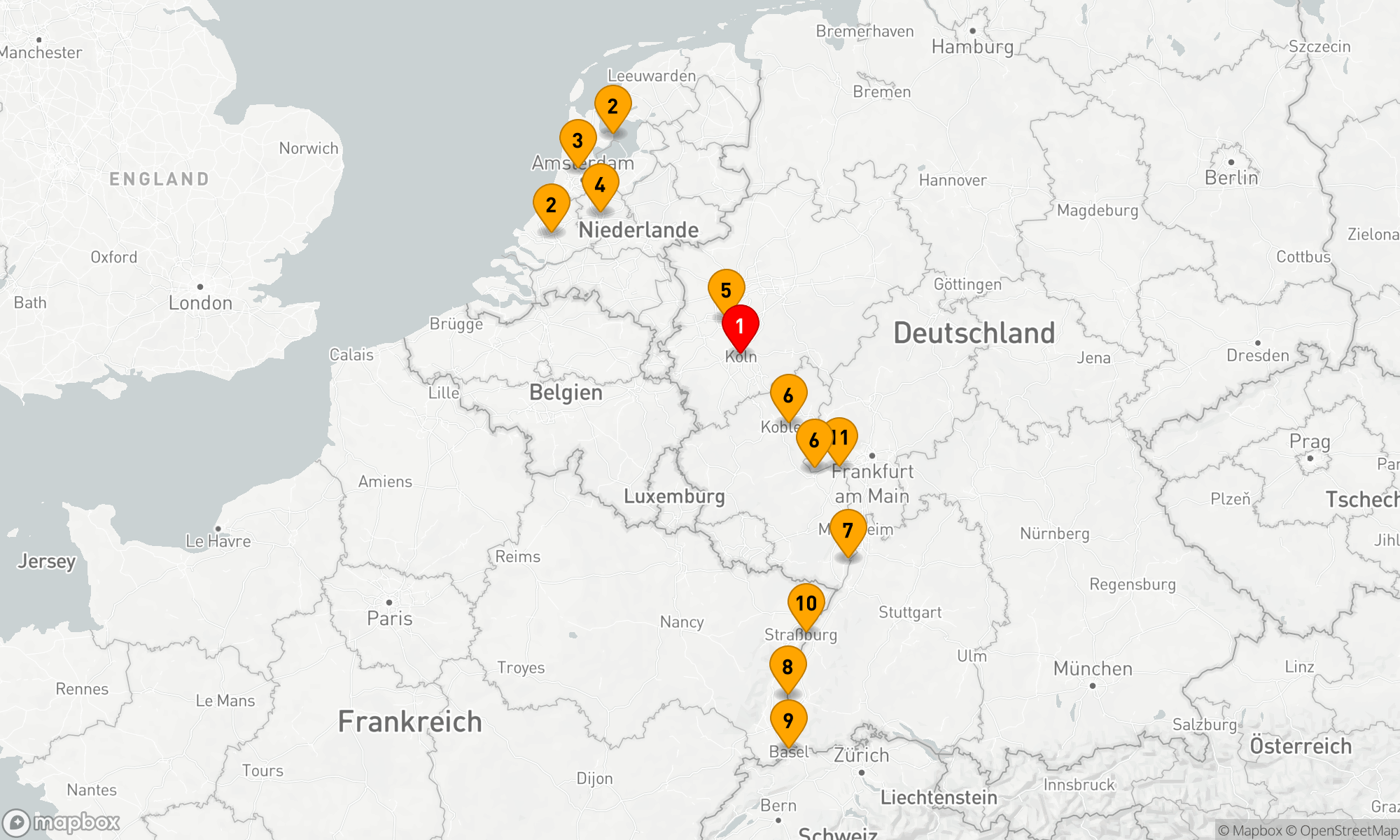 Route 11 Nächte - Rhein-Erlebnis intensiv