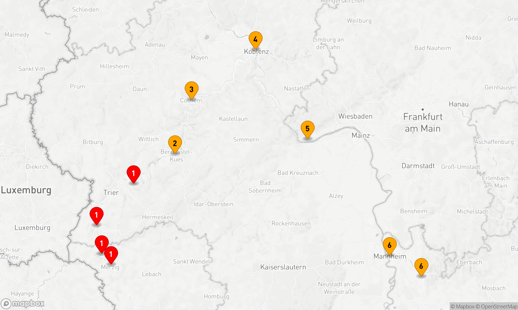 Route 7 Nächte - Zeitreise auf Saar,  Rhein,  Neckar und Mosel