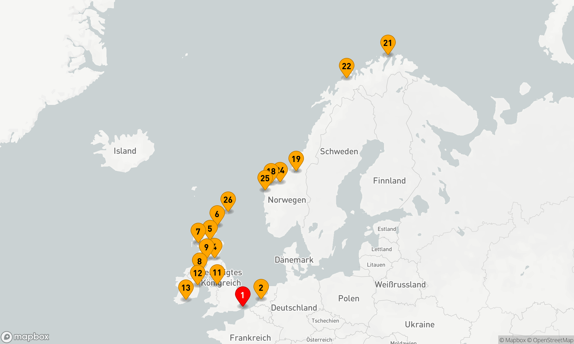 Route 28 Nächte - BRITISCHE INSELN & POLARKREIS MIT HISTORY CHANNEL