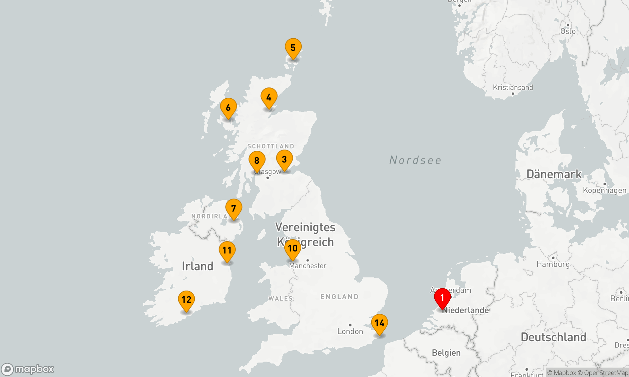 Route 14 Nächte - WILDE BRITISCHE INSELN: GLASGOW ABENDAUFENTHALT