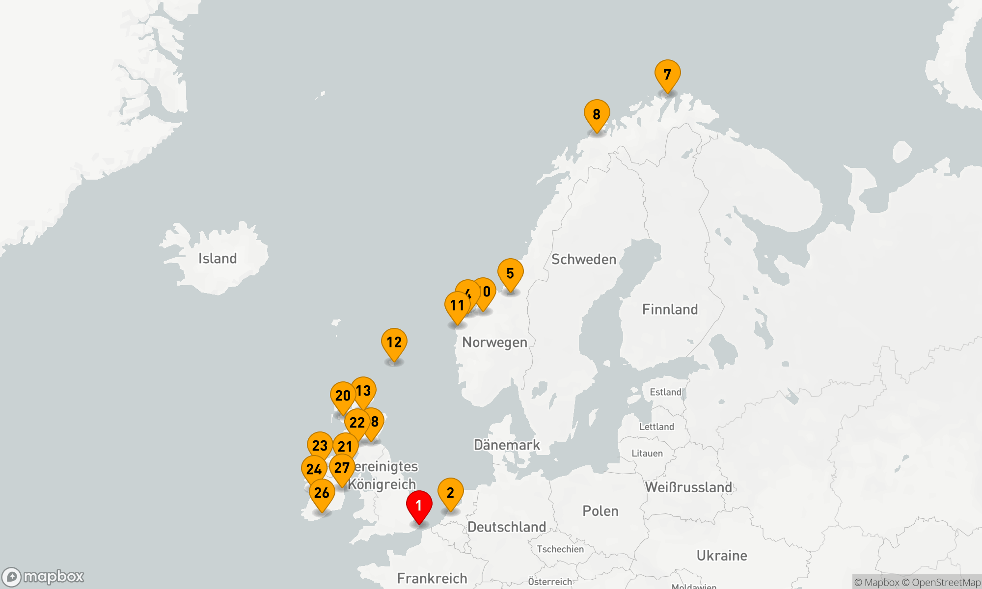 Route 28 Nächte - POLARKREIS & BRITISCHE INSELN MIT HISTORY CHANNEL