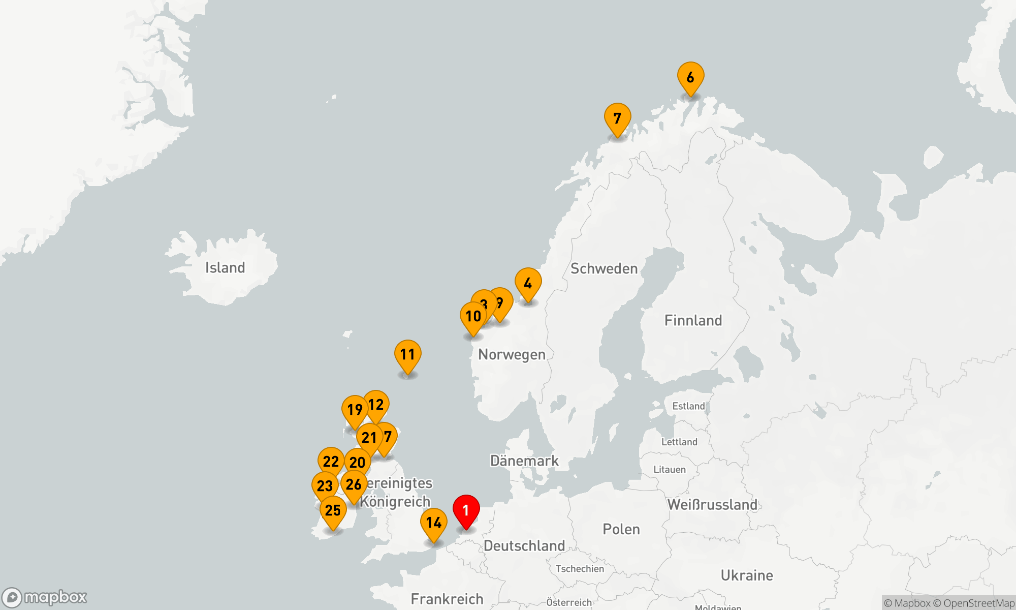 Route 28 Nächte - POLARKREIS & BRITISCHE INSELN MIT HISTORY CHANNEL