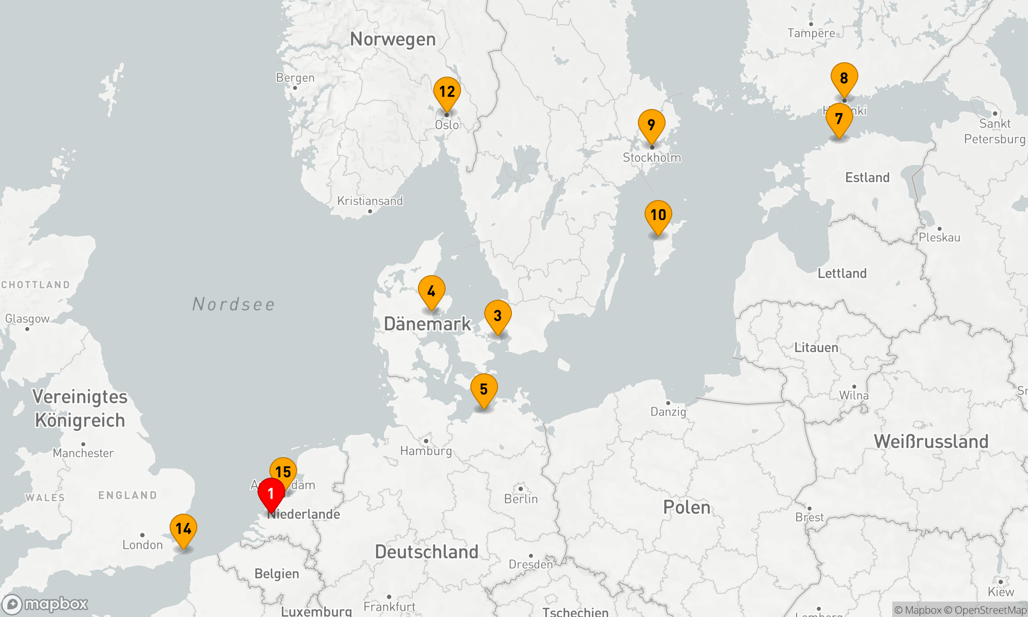 Route 14 Nächte - BALTISCHE UND SKANDINAVISCHE HAUPTSTÄDTE