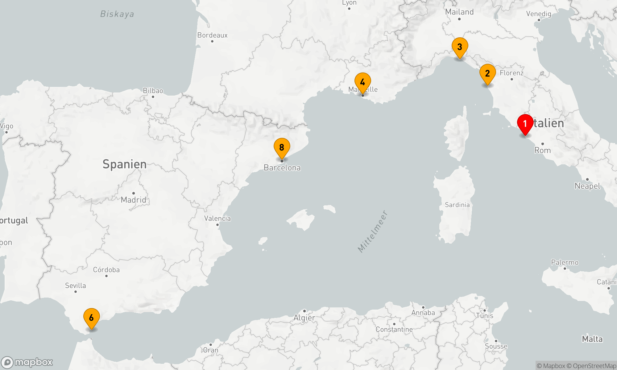 Route 7 Nächte - WESTLICHES MITTELMEER: FLORENZ MIT HISTORY CHANNEL