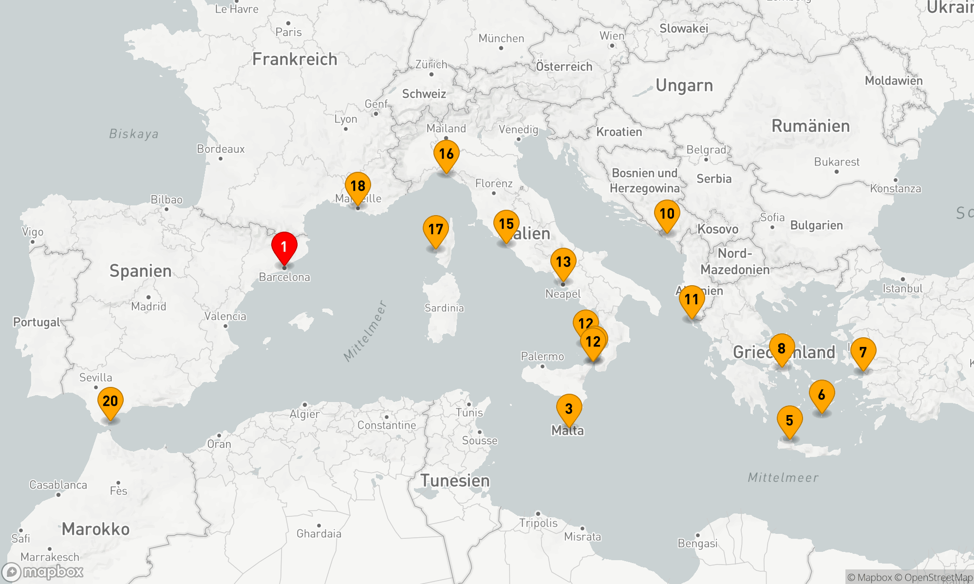Route 21 Nächte - GRIECHISCHE INSELN: MALTA & RIVIERAS MIT HISTORY CHANNEL