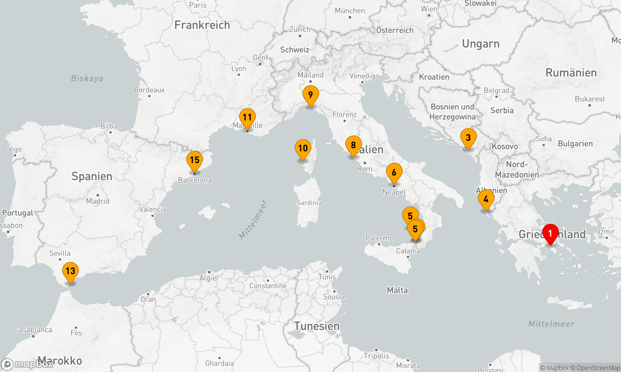 Route 14 Nächte - NEAPEL ÜBER NACHT & RIVIERAS MIT HISTORY CHANNEL