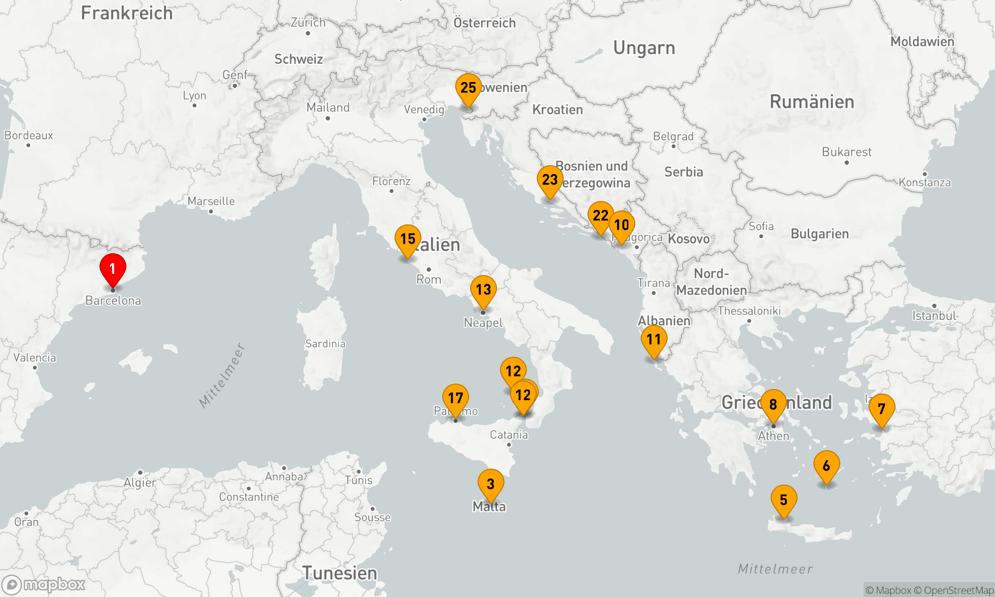 Route 24 Nächte - GRIECHISCHE INSELN,  MALTA & KROATIEN MIT HISTORY CHANNEL