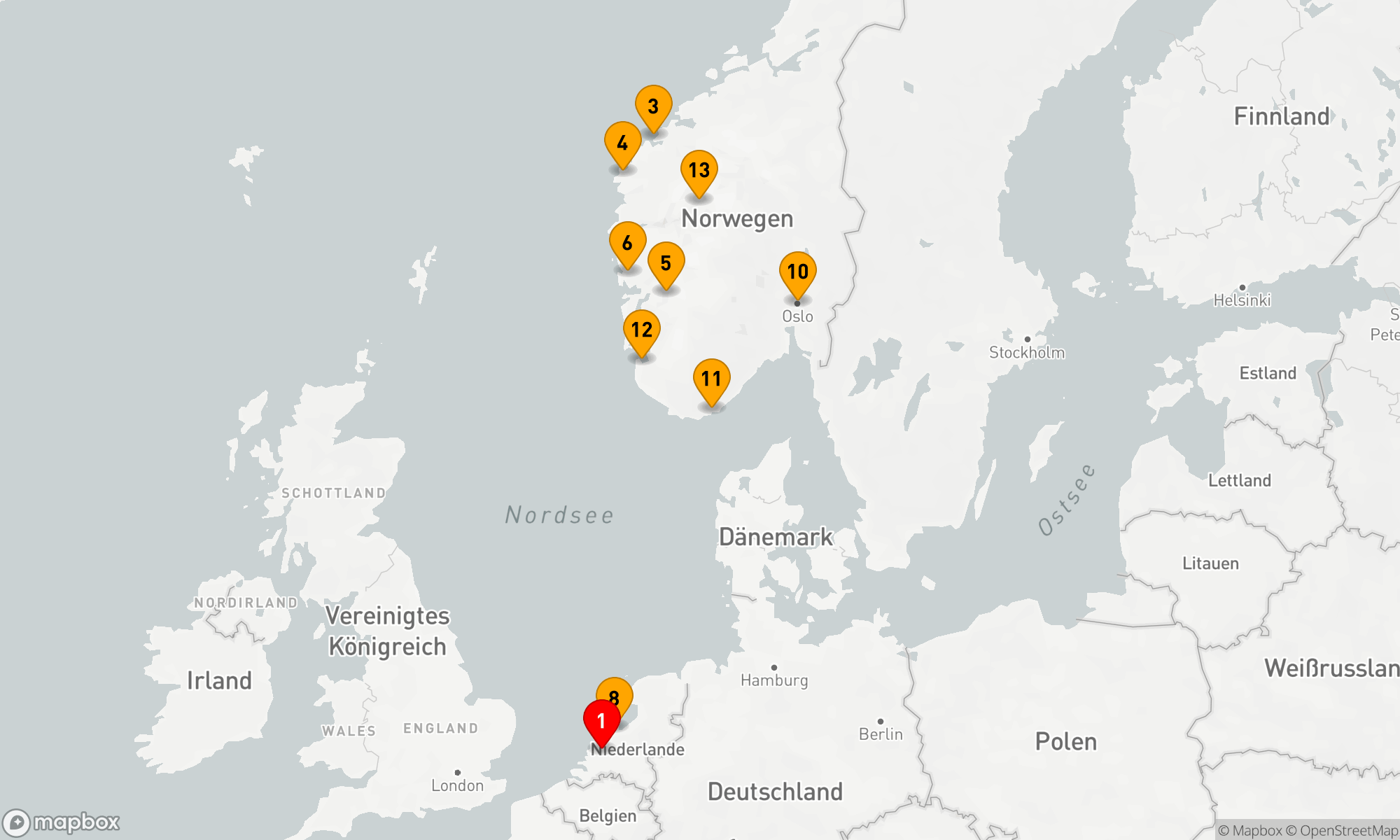 Route 14 Nächte - NORWEGISCHE FJORDE & SOGNEFJORD MIT HISTORY CHANNEL
