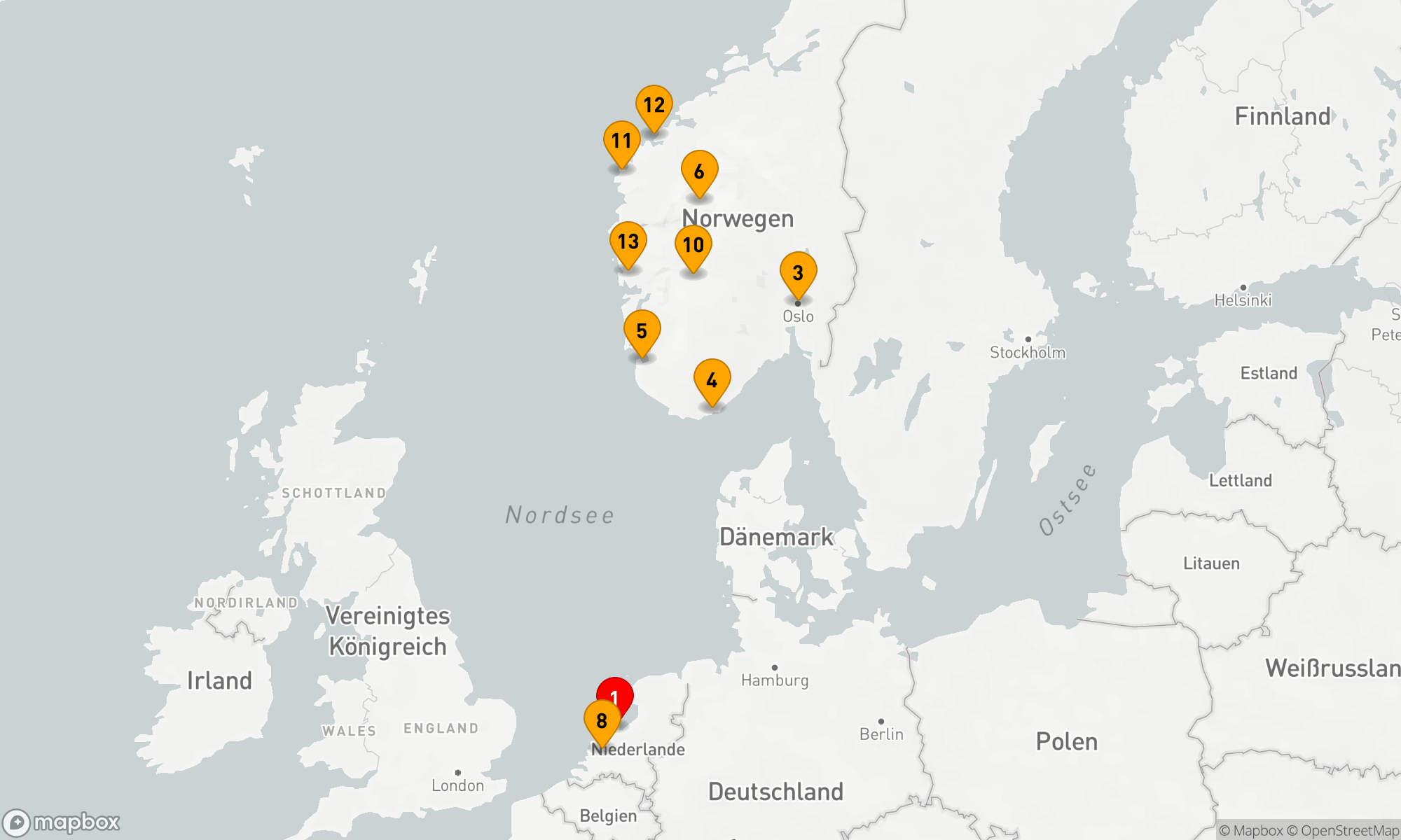Route 14 Nächte - NORWEGISCHE FJORDE & OSLOFJORD MIT HISTORY CHANNEL