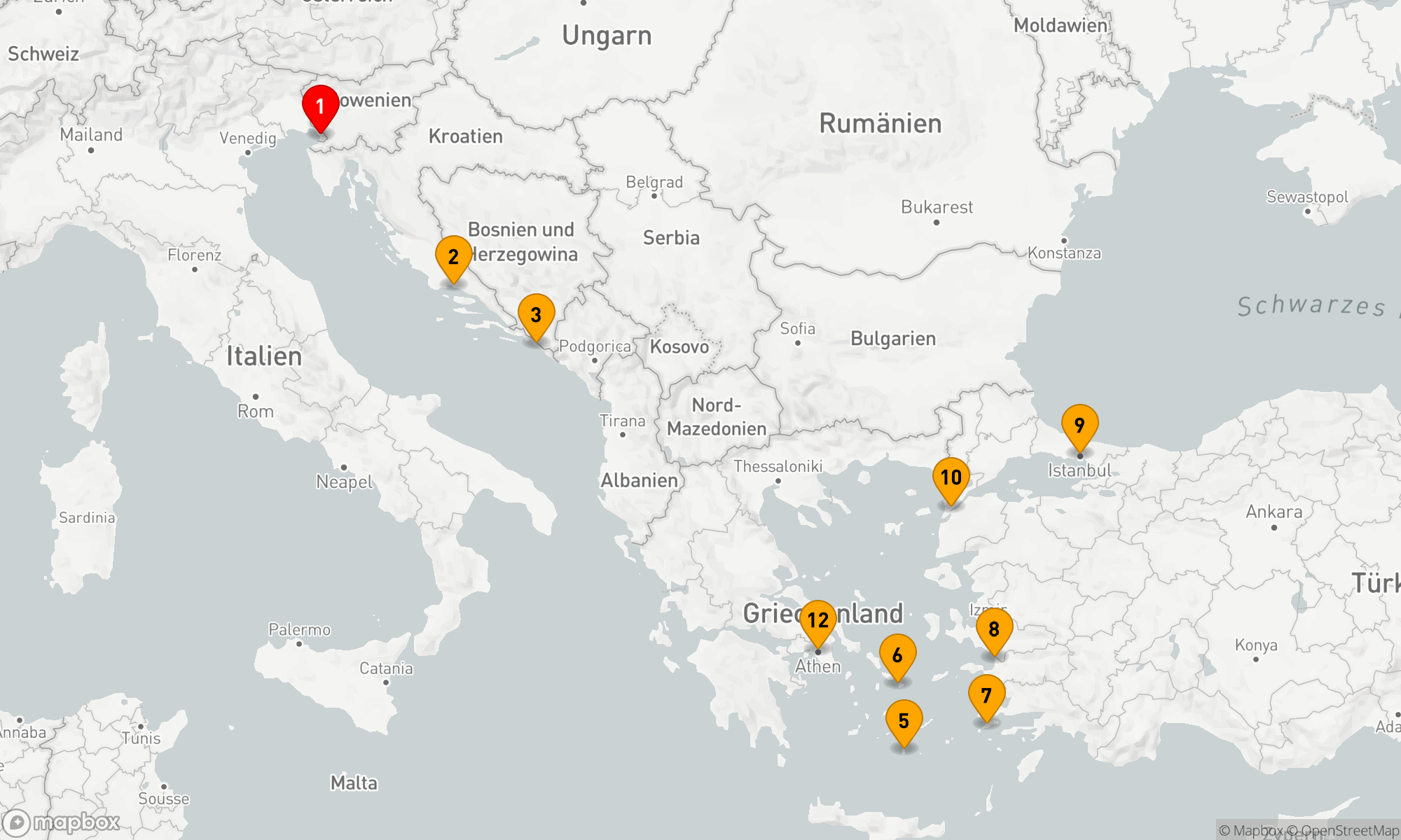 Route 11 Nächte - ADRIATISCHE ANTIQUITÄTEN: KROATIEN,  GRIECHISCHE INSELN & ISTANBUL