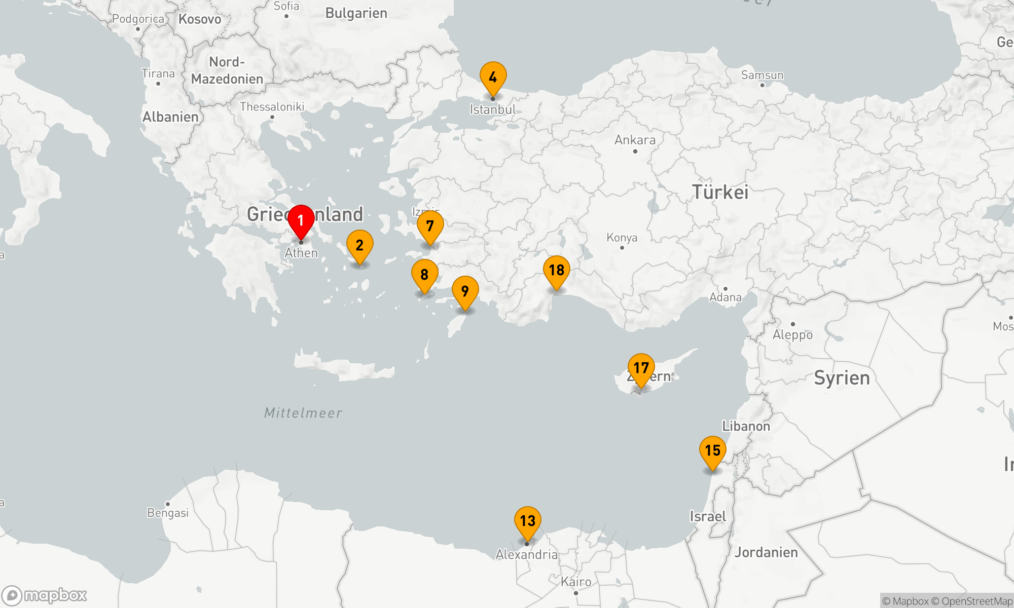 Route 21 Nächte - GRIECHISCHE INSELN MIT ISTANBUL,  RHODOS & ÄGYPTEN