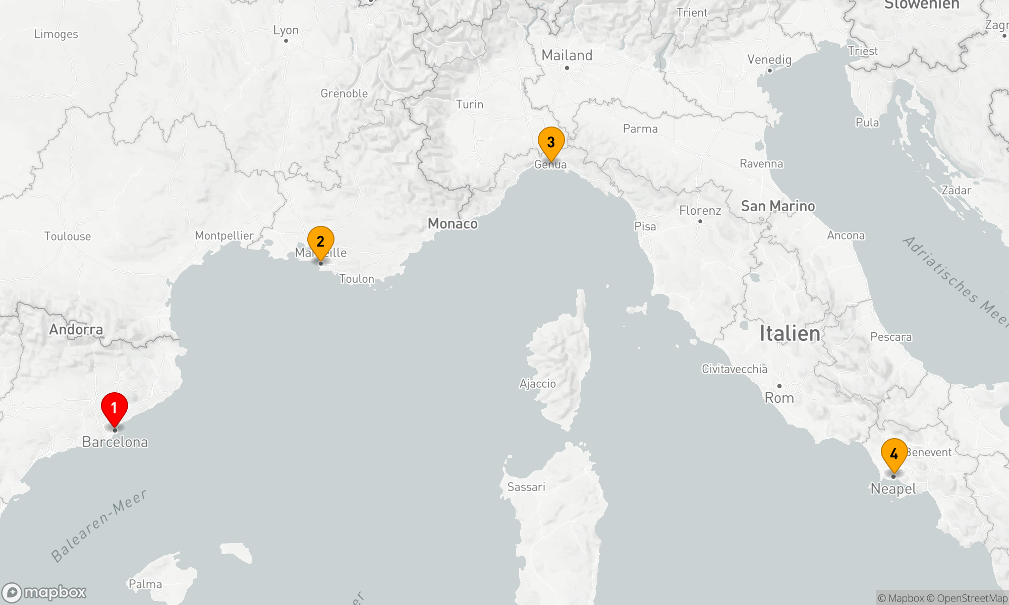 Route 3 Nächte - Mediterranes Abenteuer: Zwischen Küsten und Kulturen