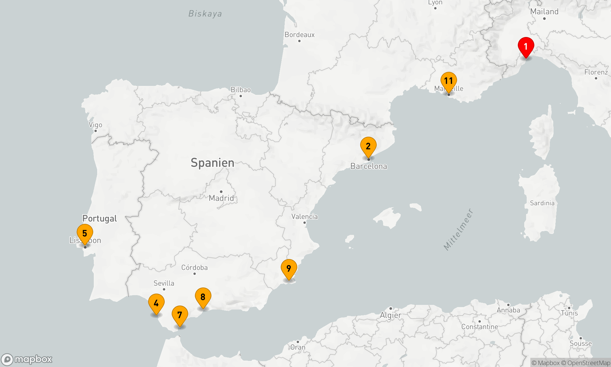 Route 11 Nächte - Mediterrane Entdeckungsreise von Küste zu Küste