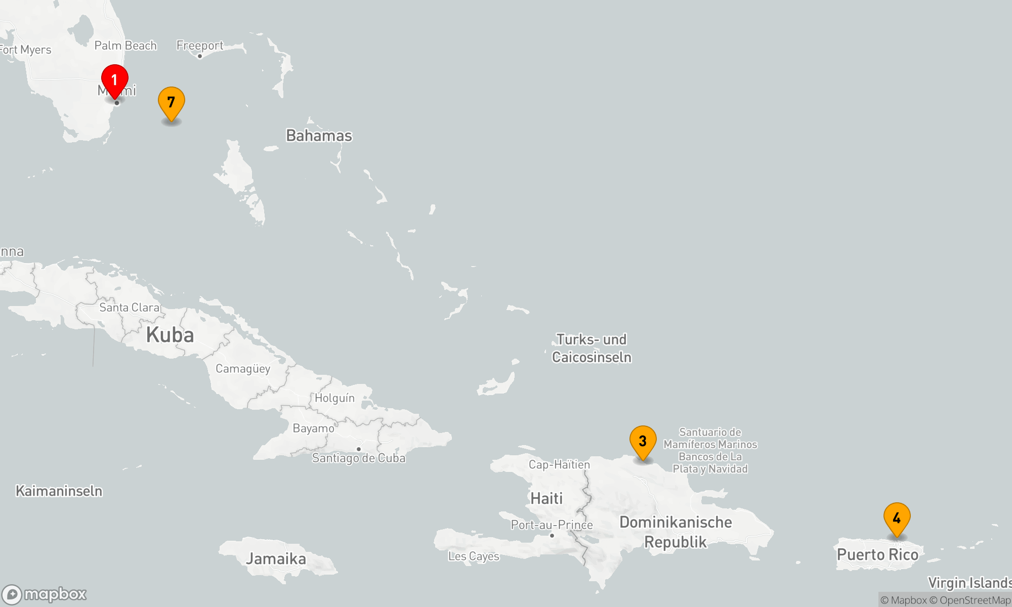 Route 7 Nächte - Karibisches Inselparadies-Abenteuer