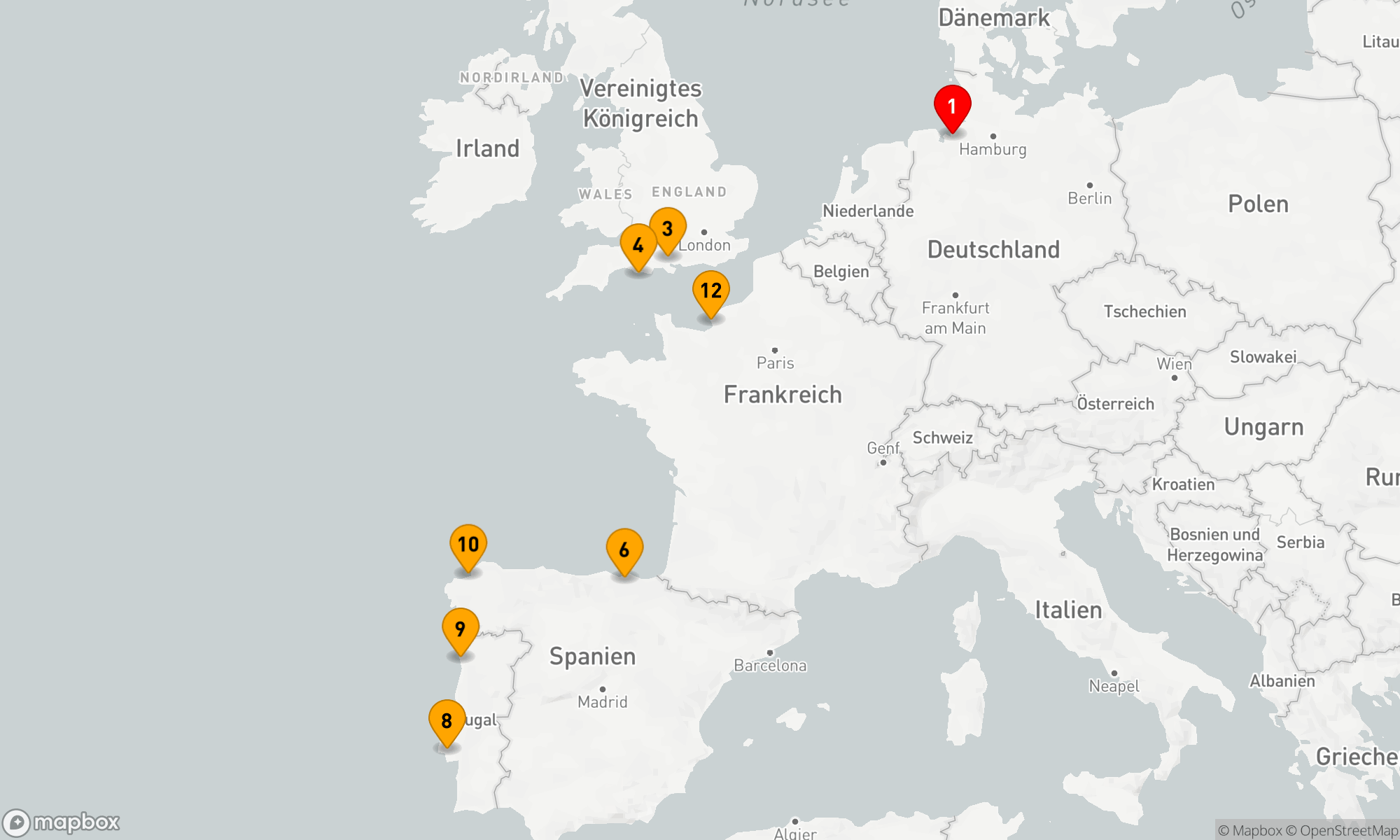 Route 13 Nächte - Westeuropas Vielfalt