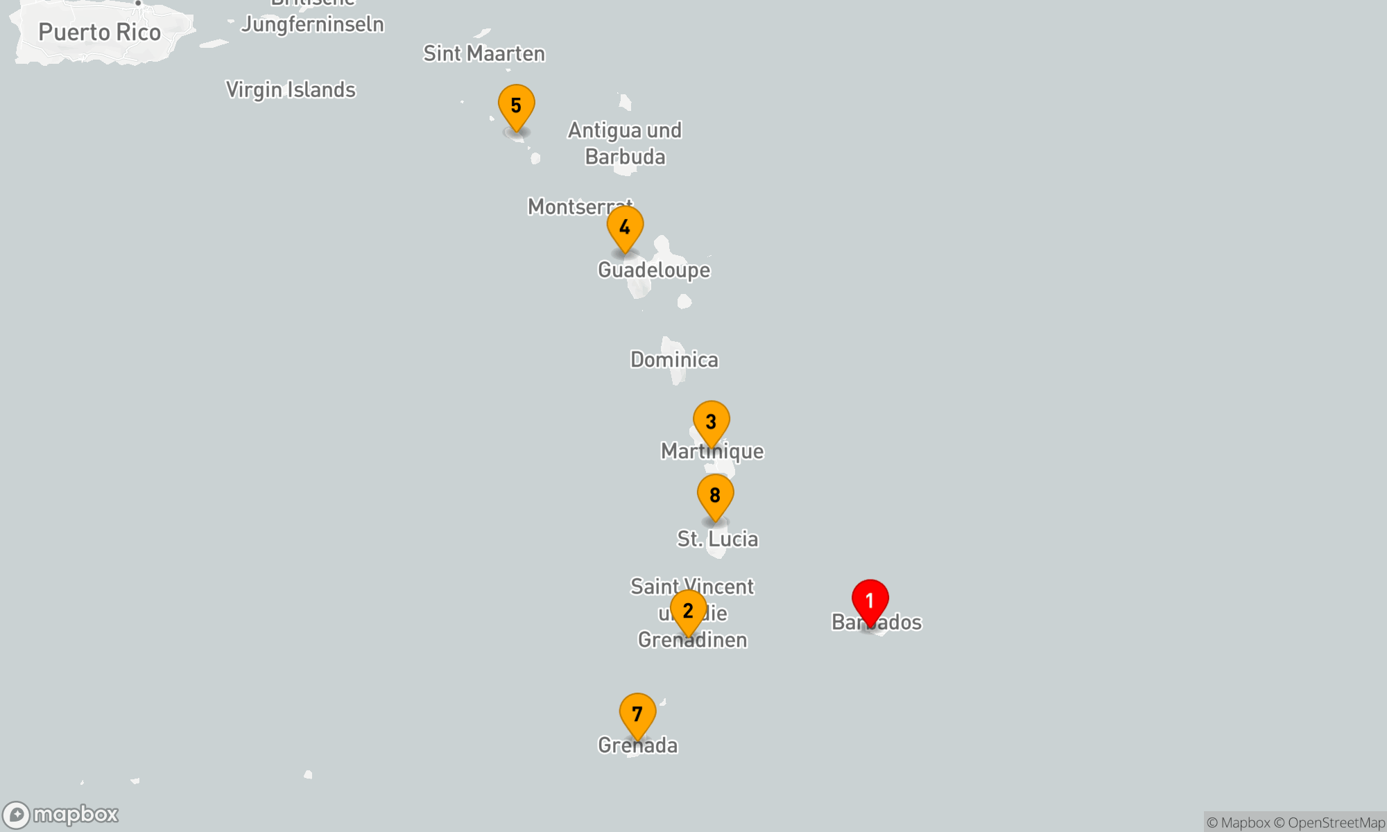 Route 8 Nächte - Karibische Schätze und Paradiese