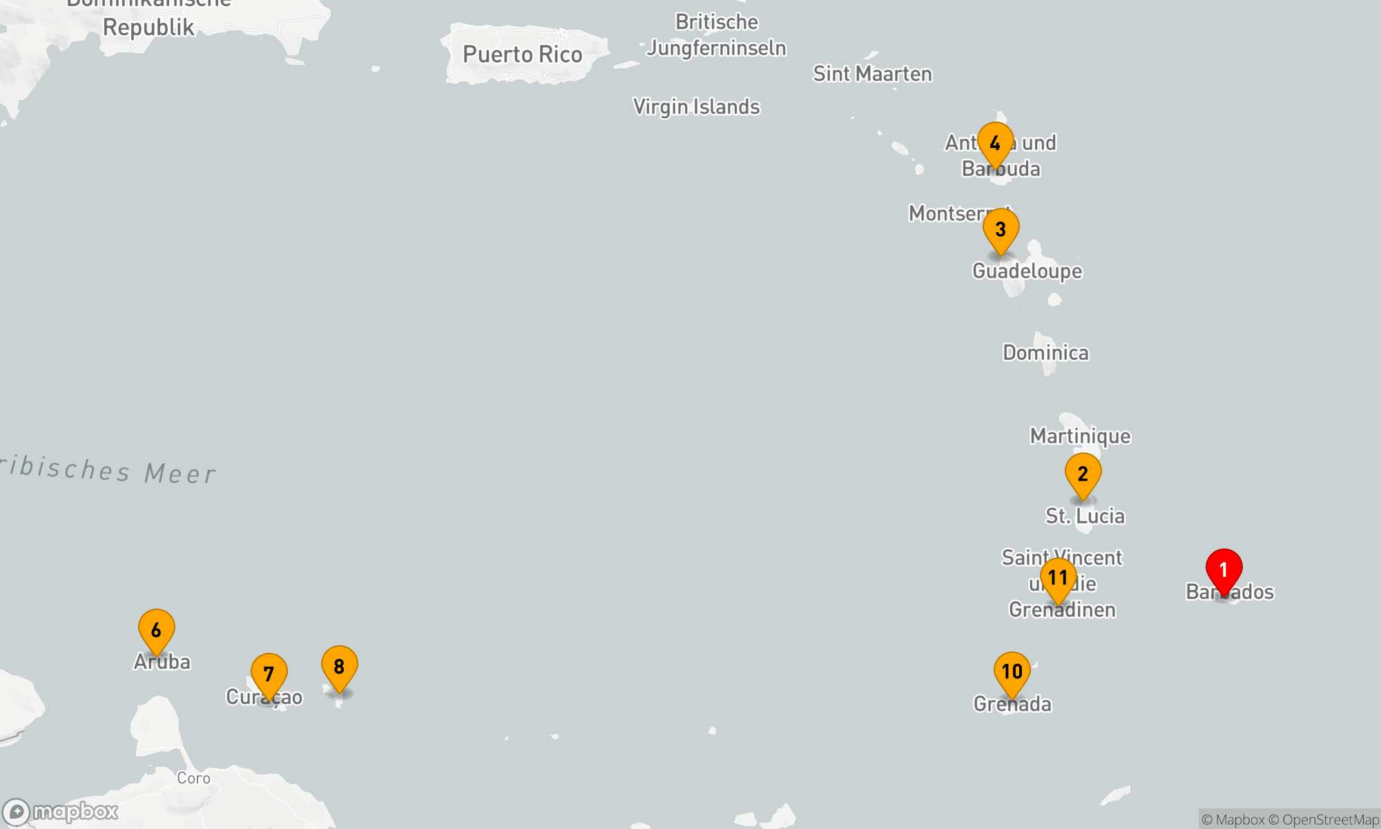 Route 11 Nächte - Karibische Inselträume mit Silversea