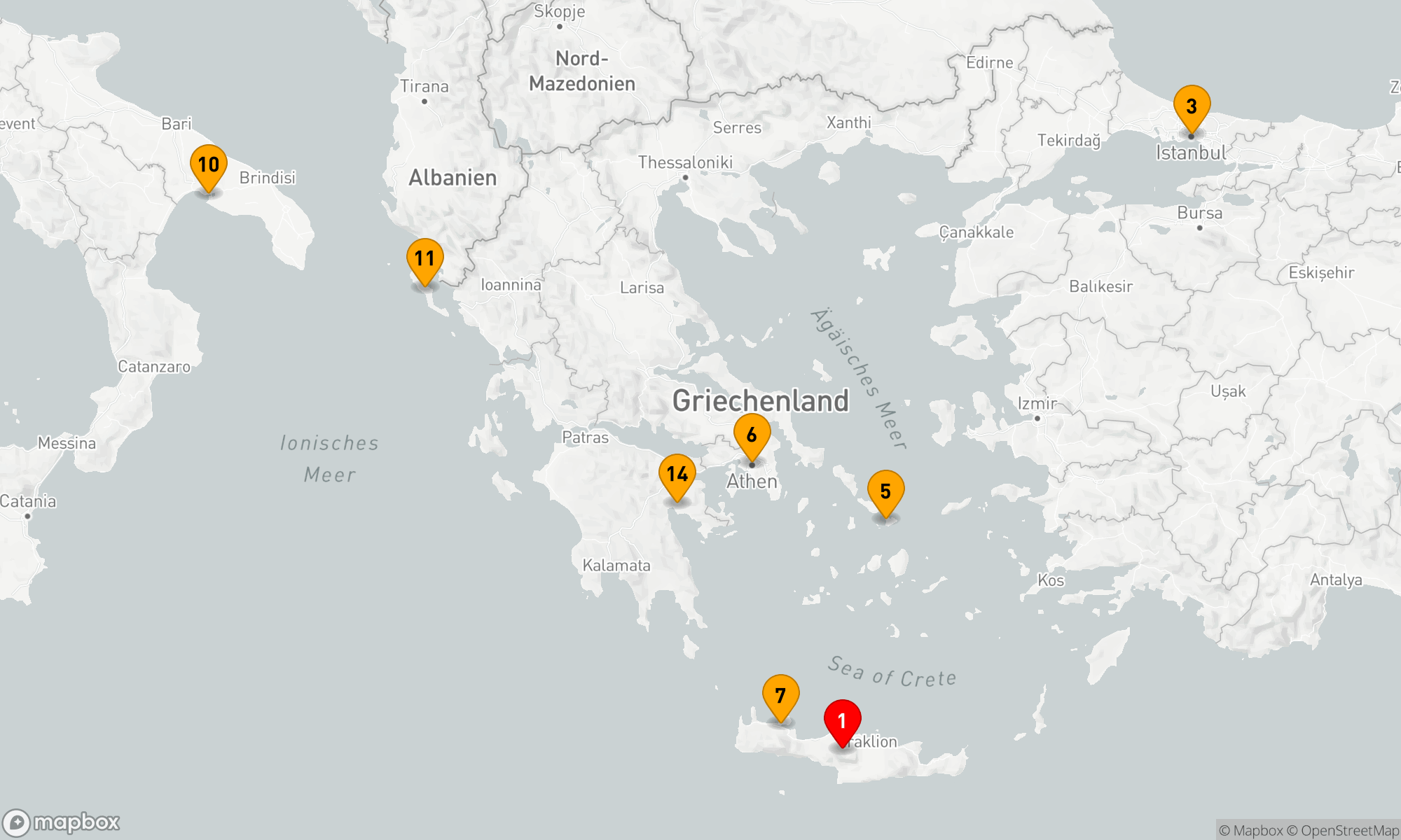 Route 14 Nächte - Inselperlen des Mittelmeers mit Athen und Istanbul