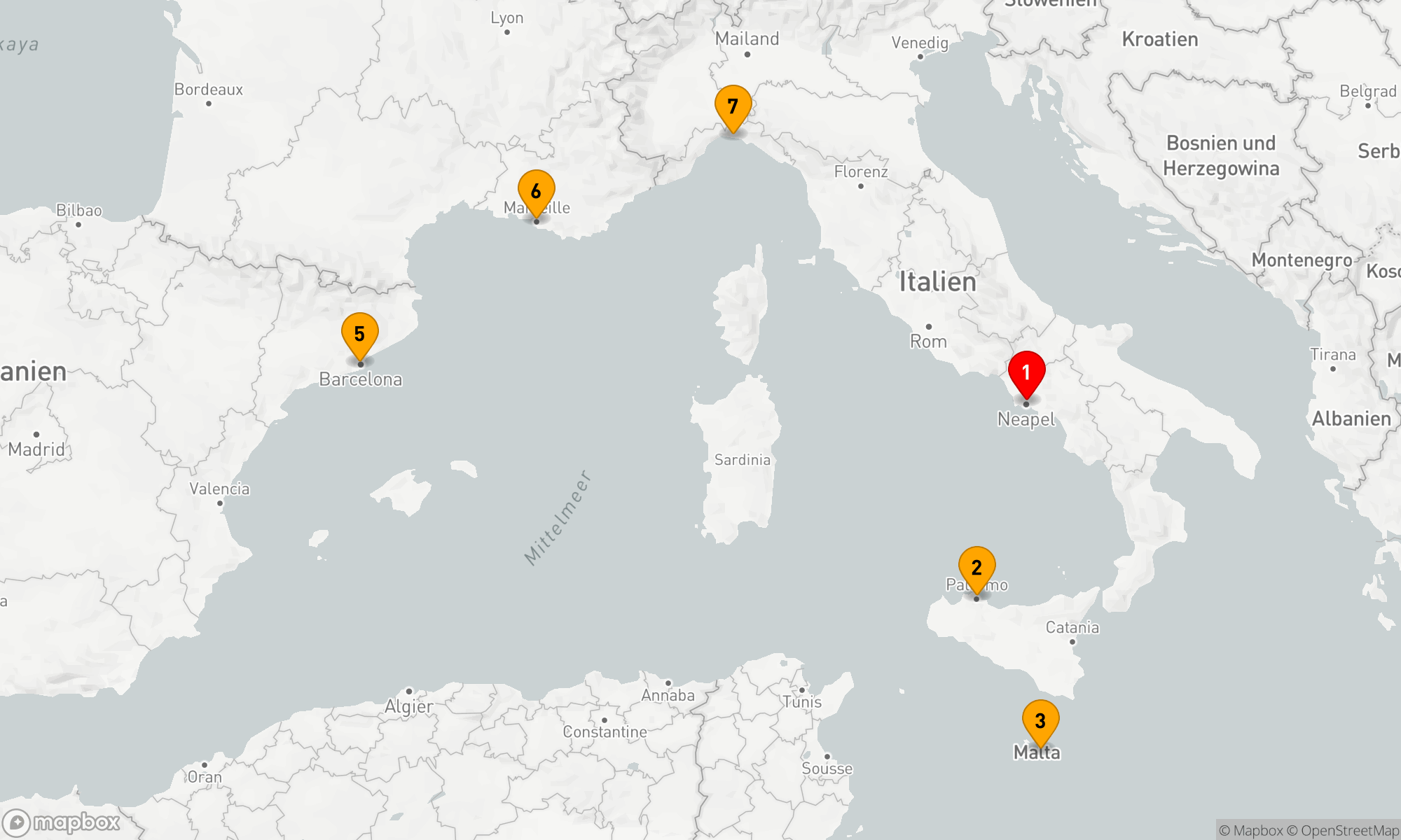 Route 7 Nächte - Mediterrane Küstenzauber-Entdeckungsreise