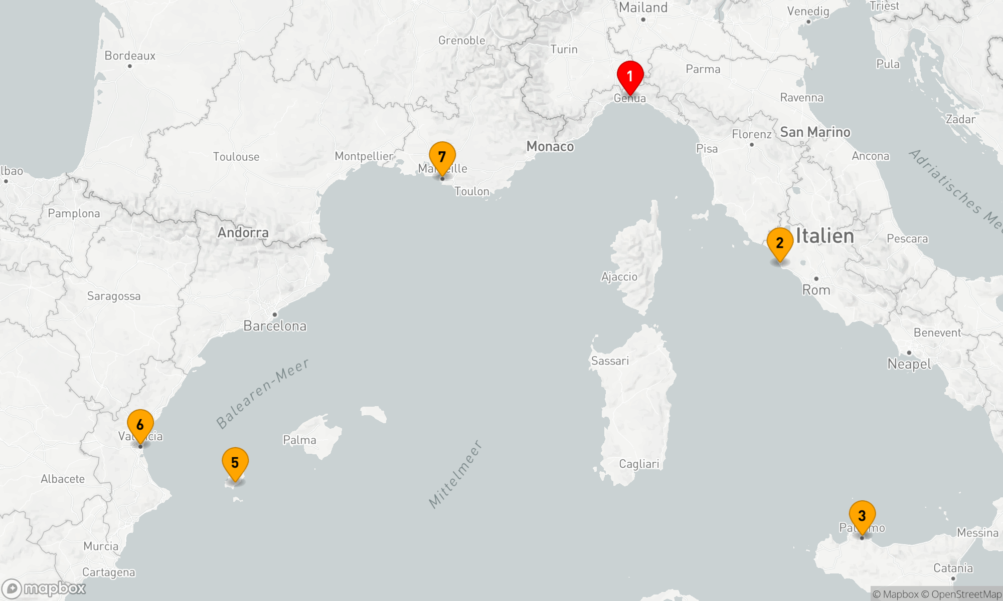 Route 7 Nächte - Mediterrane Melodienreise