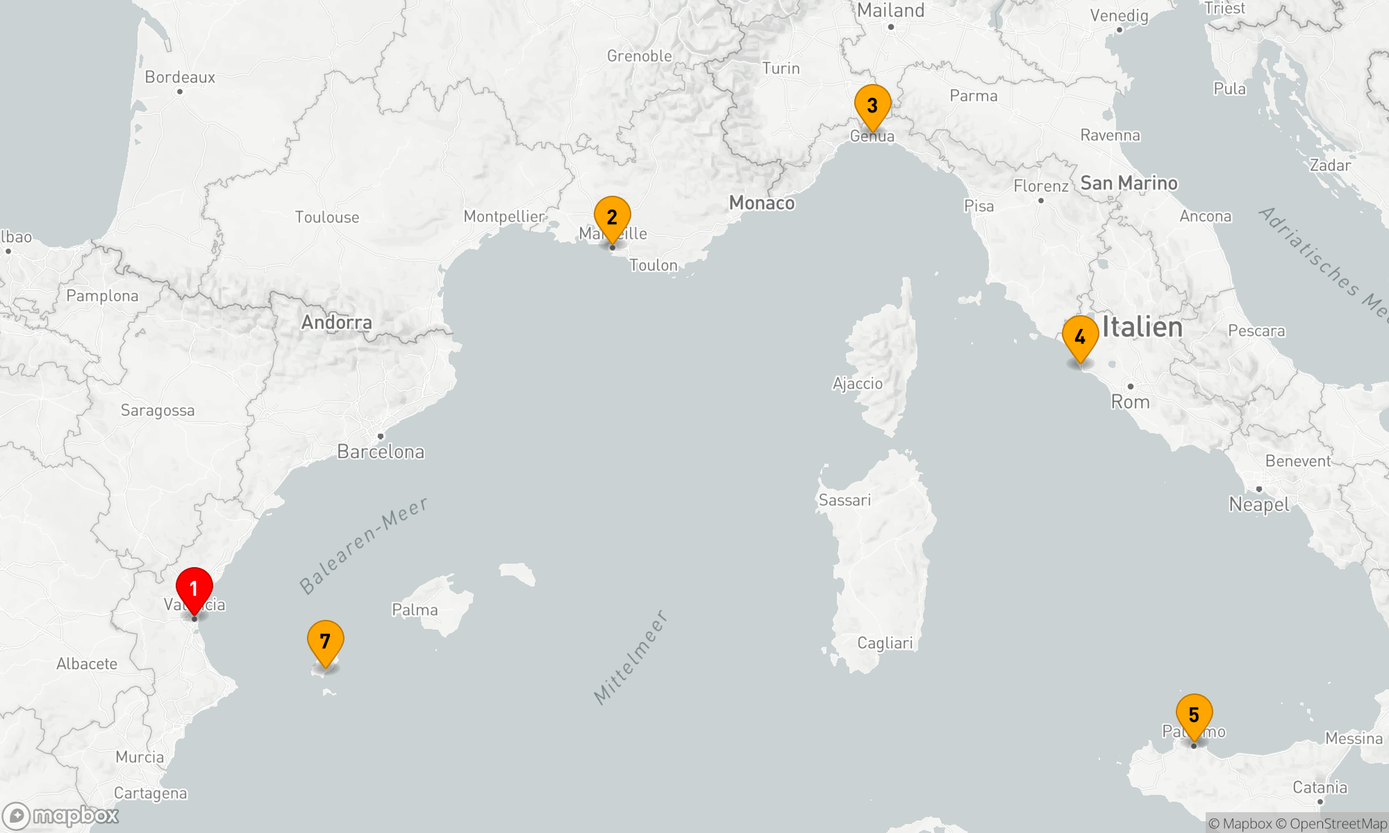 Route 7 Nächte - Mediterrane Melodienreise