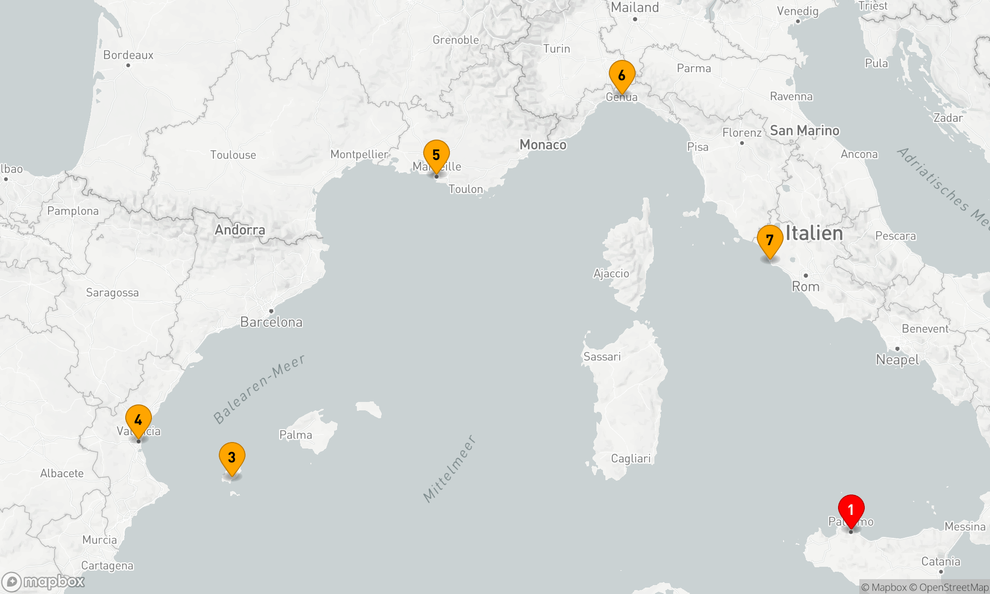 Route 7 Nächte - Mediterrane Melodienreise