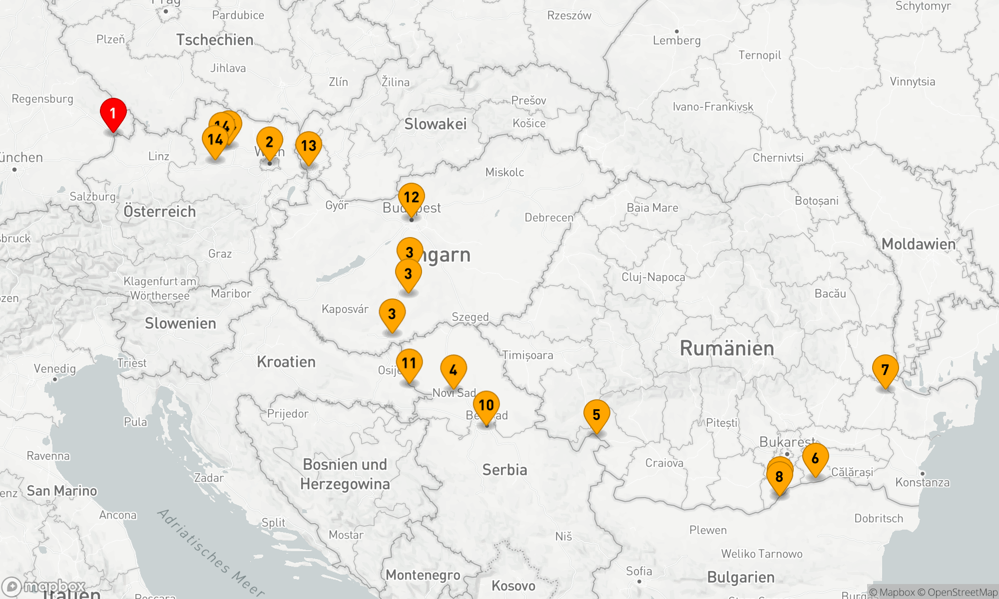 Route 14 Nächte - Kulturelle Schätze entlang der Donau