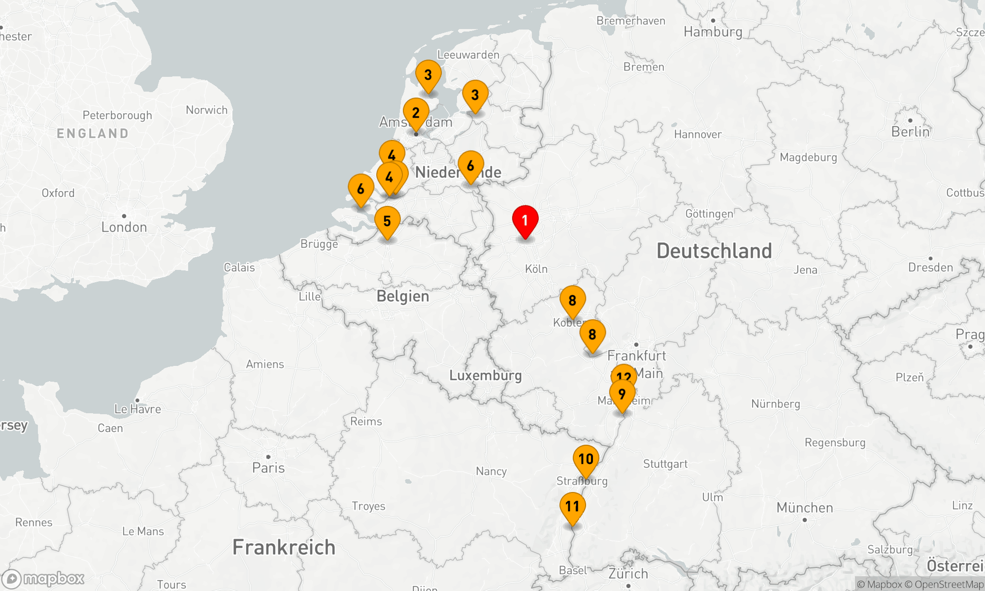 Route 12 Nächte - Rheinische Entdeckungsreise durch historische Städte und malerische Wasserwege