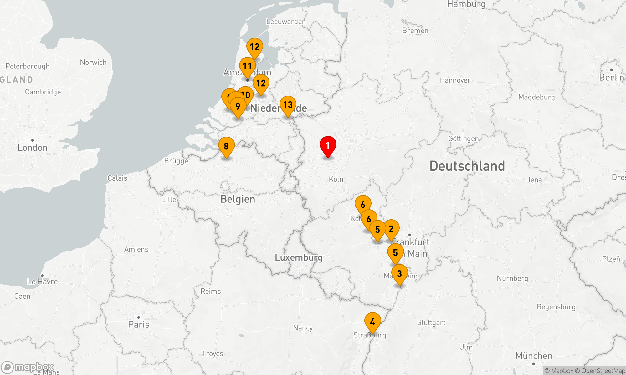 Route 13 Nächte - Rheinland und Niederlande Entdeckungsreise