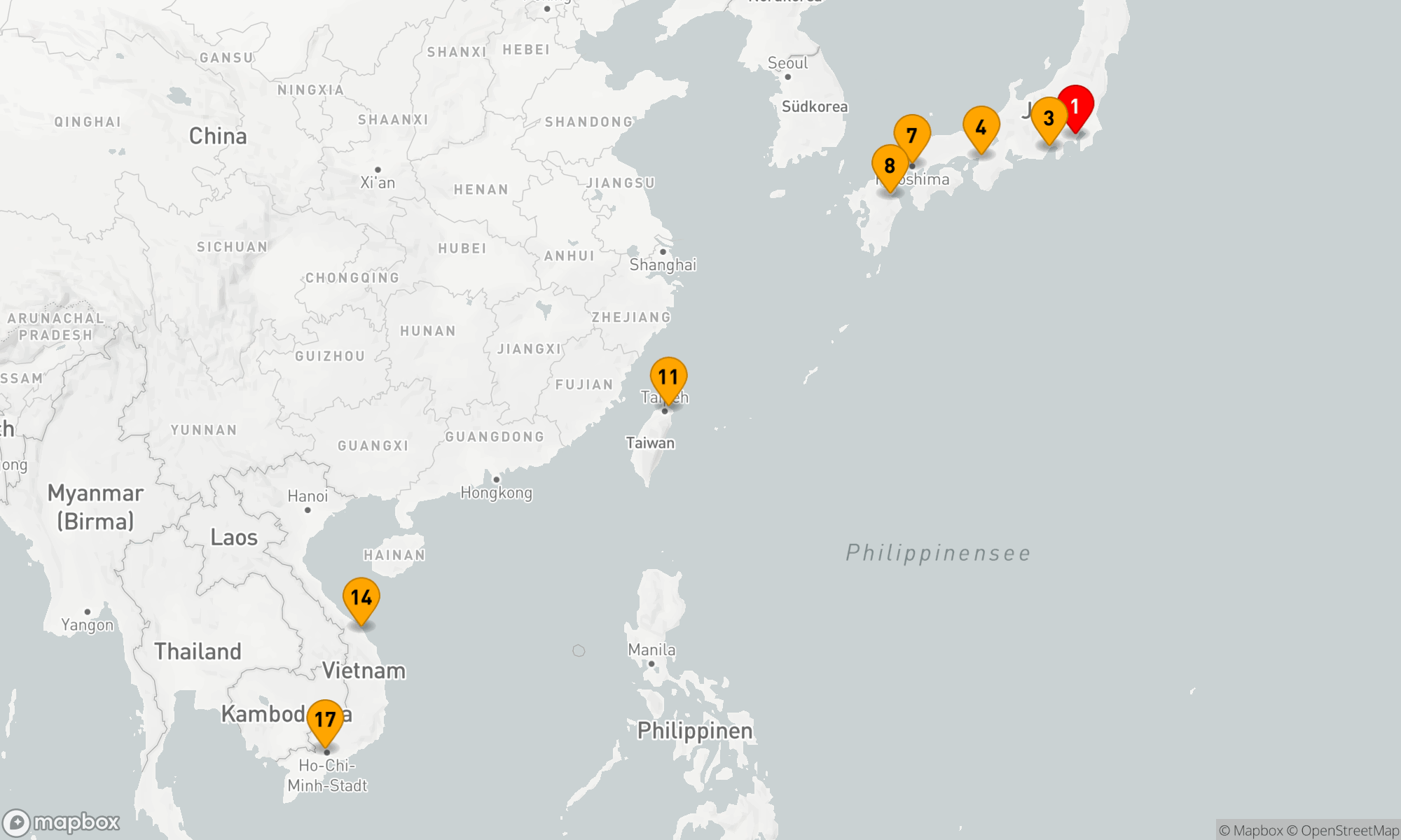 Route 16 Nächte - Vom faszinierenden Japan ins bunte Vietnam