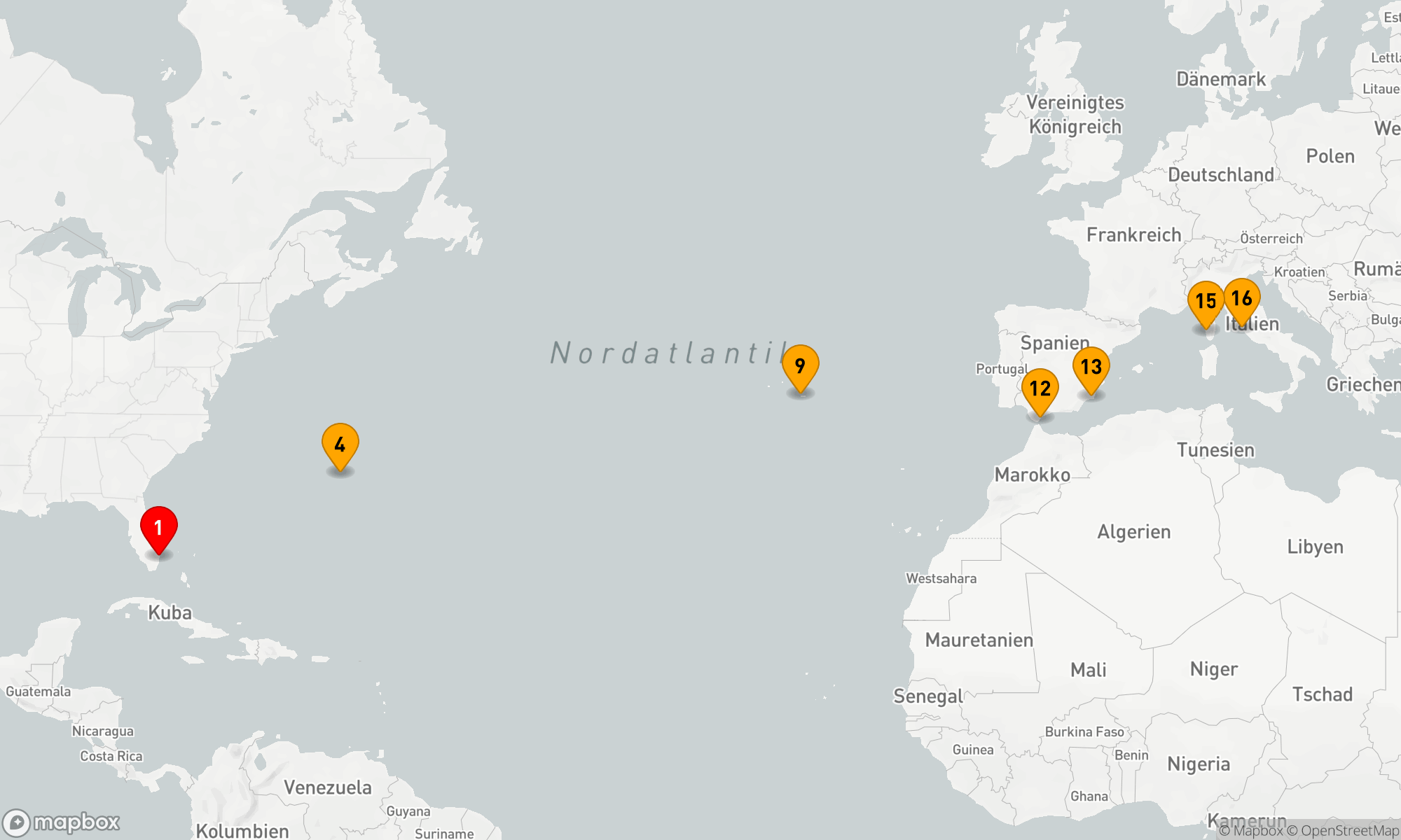 Route 15 Nächte - Westliche Mittelmeerpassage