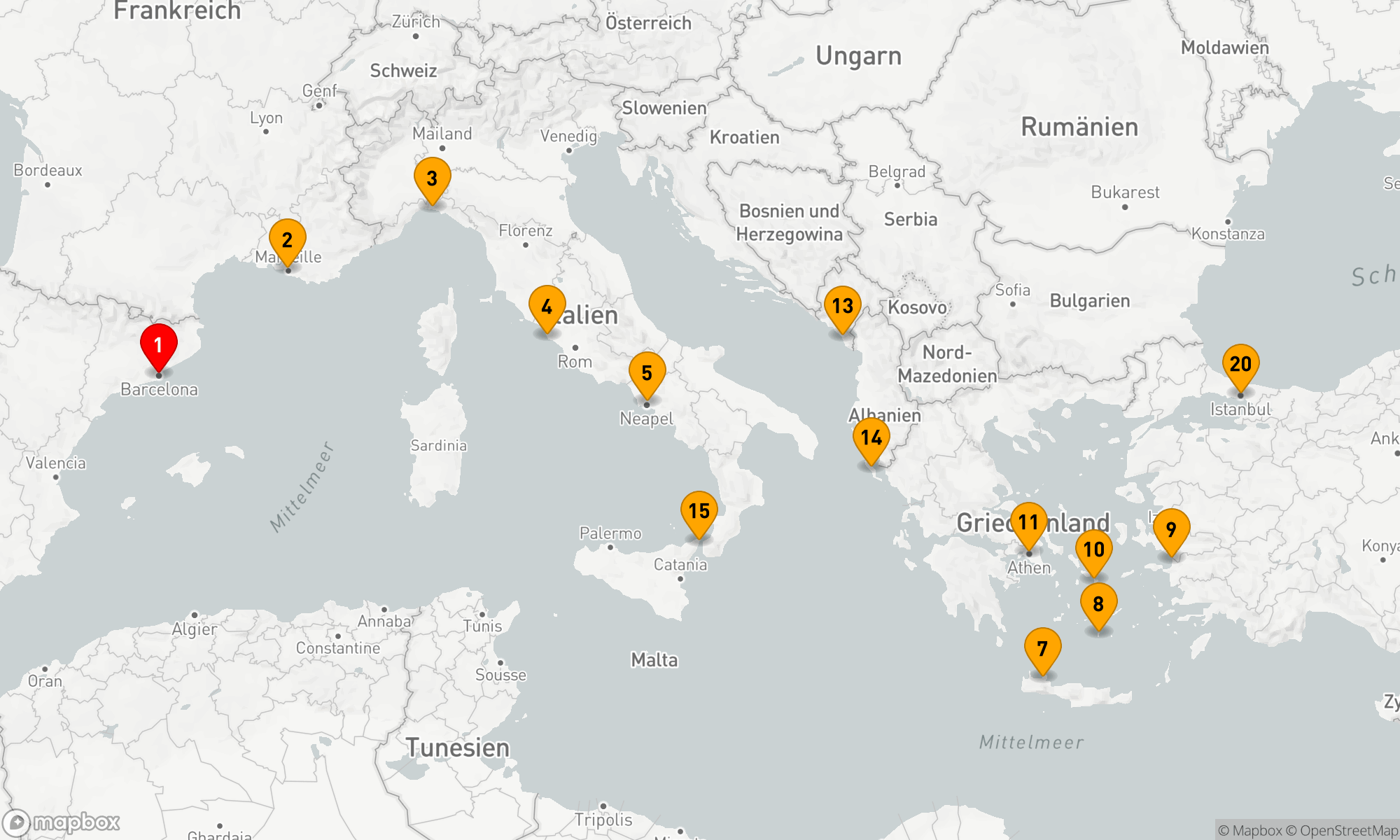 Route 31 Nächte - Das Beste aus dem Mittelmeerraum