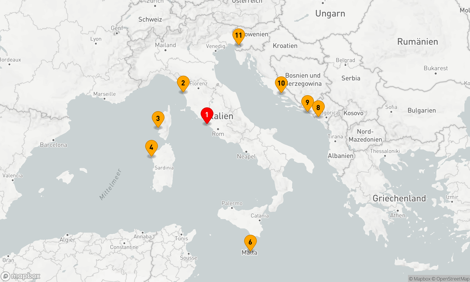 Route 10 Nächte - Mittelmeer mit Italien & Kroatien