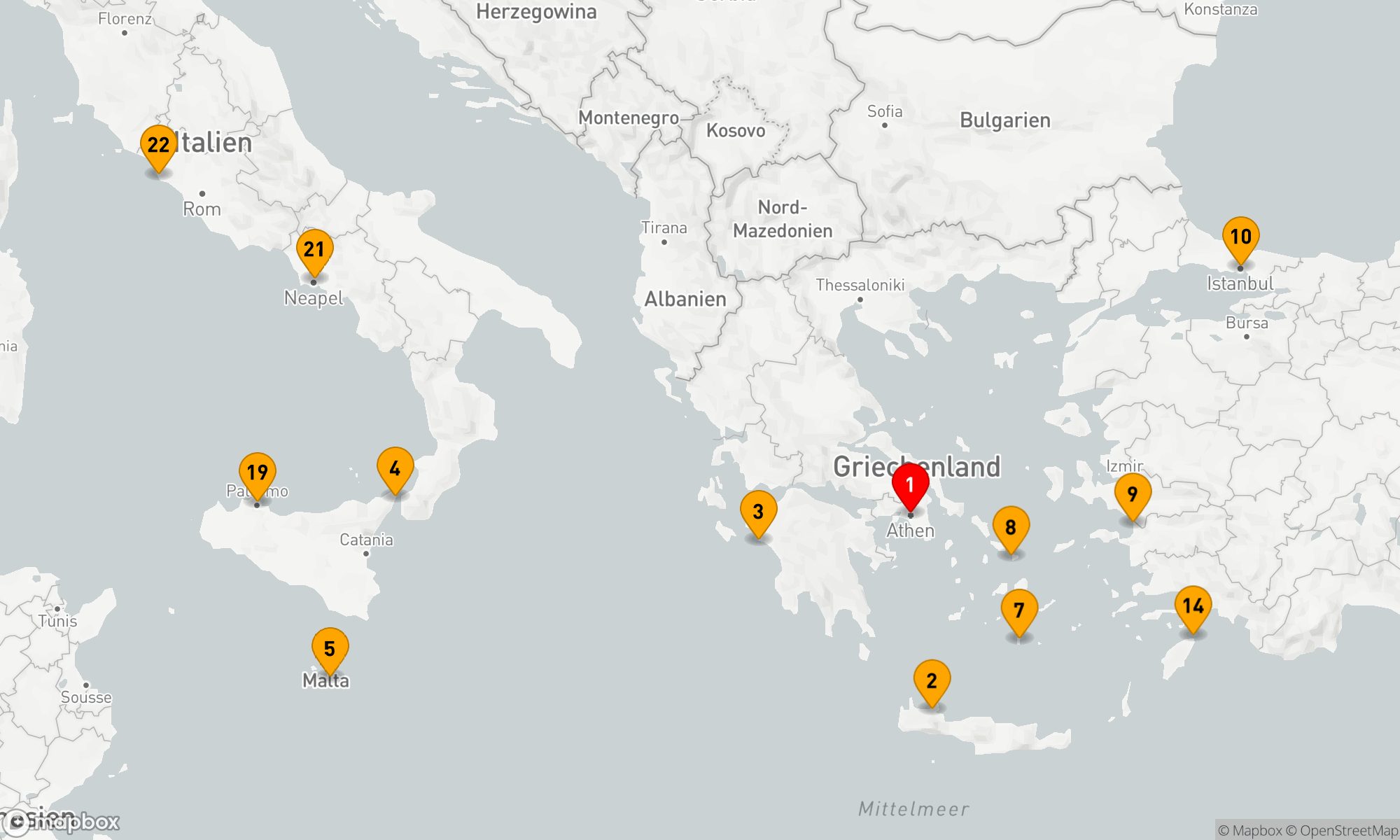 Route 21 Nächte - Das Beste aus dem Mittelmeerraum