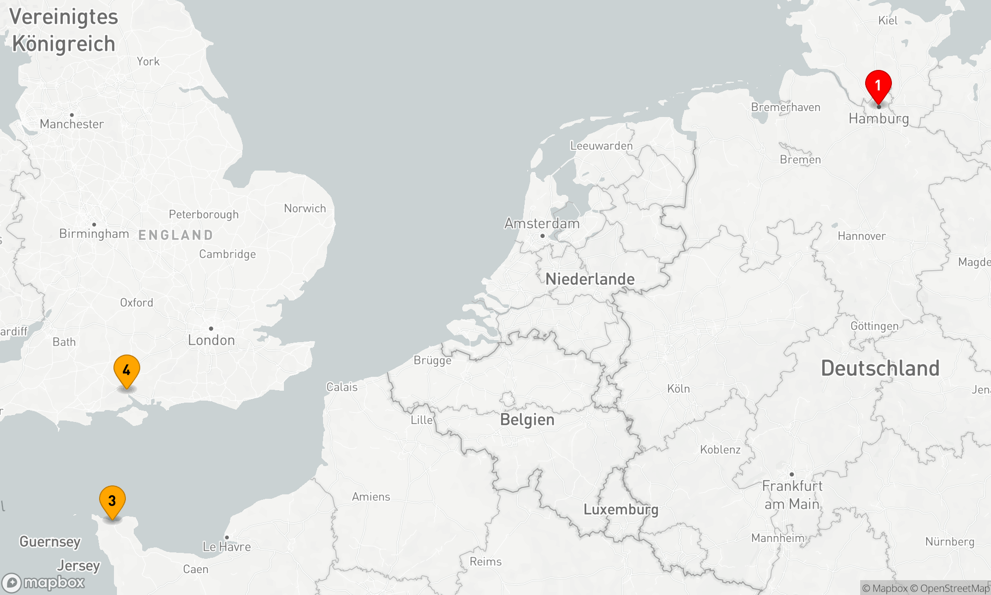 Route 3 Nächte - Kurzreise ab Hamburg (über Cherbourg) (M713A)