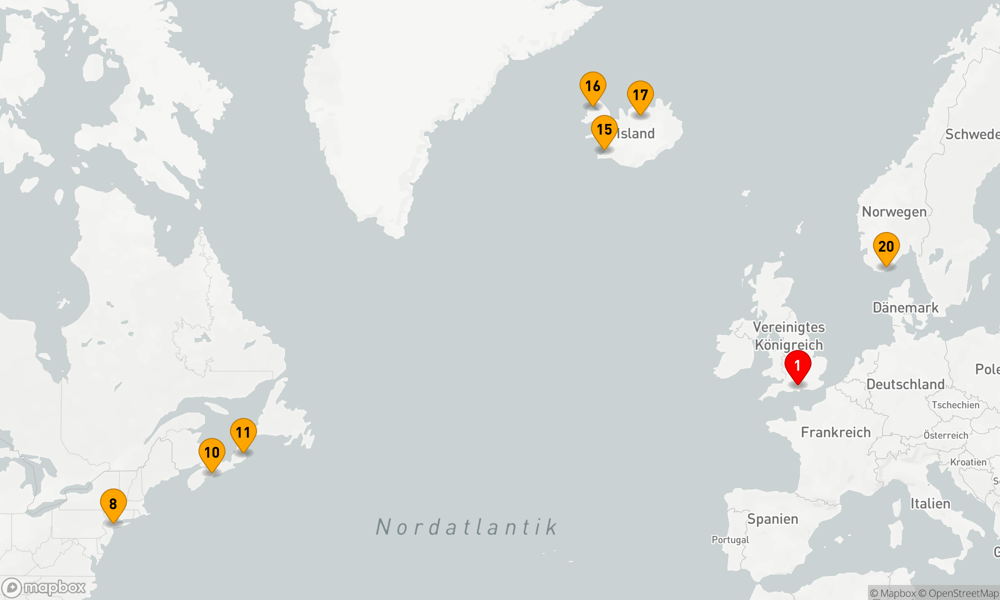 Route 21 Nächte - Transatlantik - Kanada - Island (M722A)
